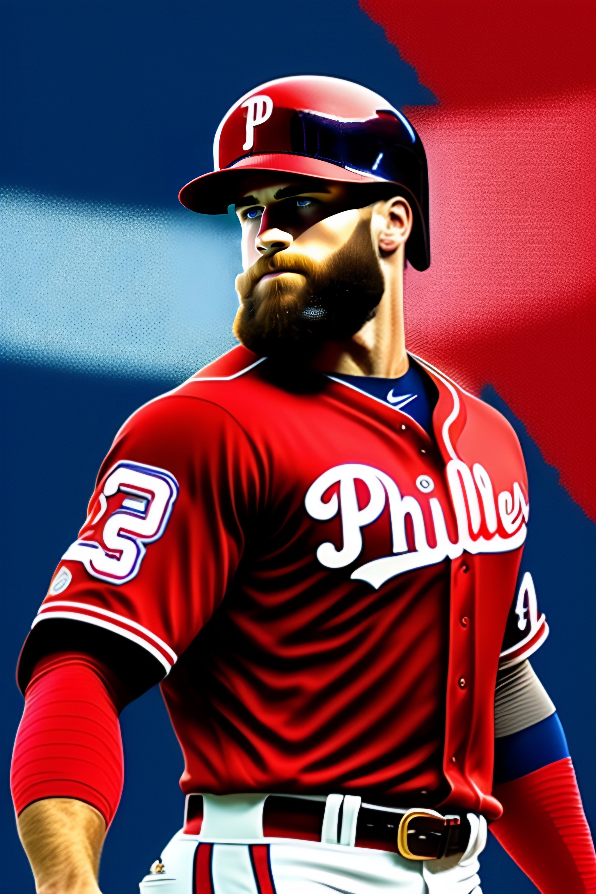 Lexica - Bryce Harper facing camera wearing Phillies uniform, 8