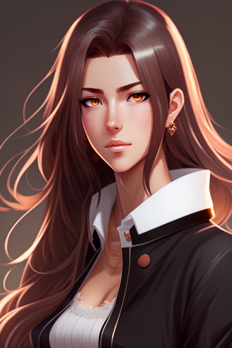 Lexica - Black and white, manga, anime, woman with brown hair, brown ...