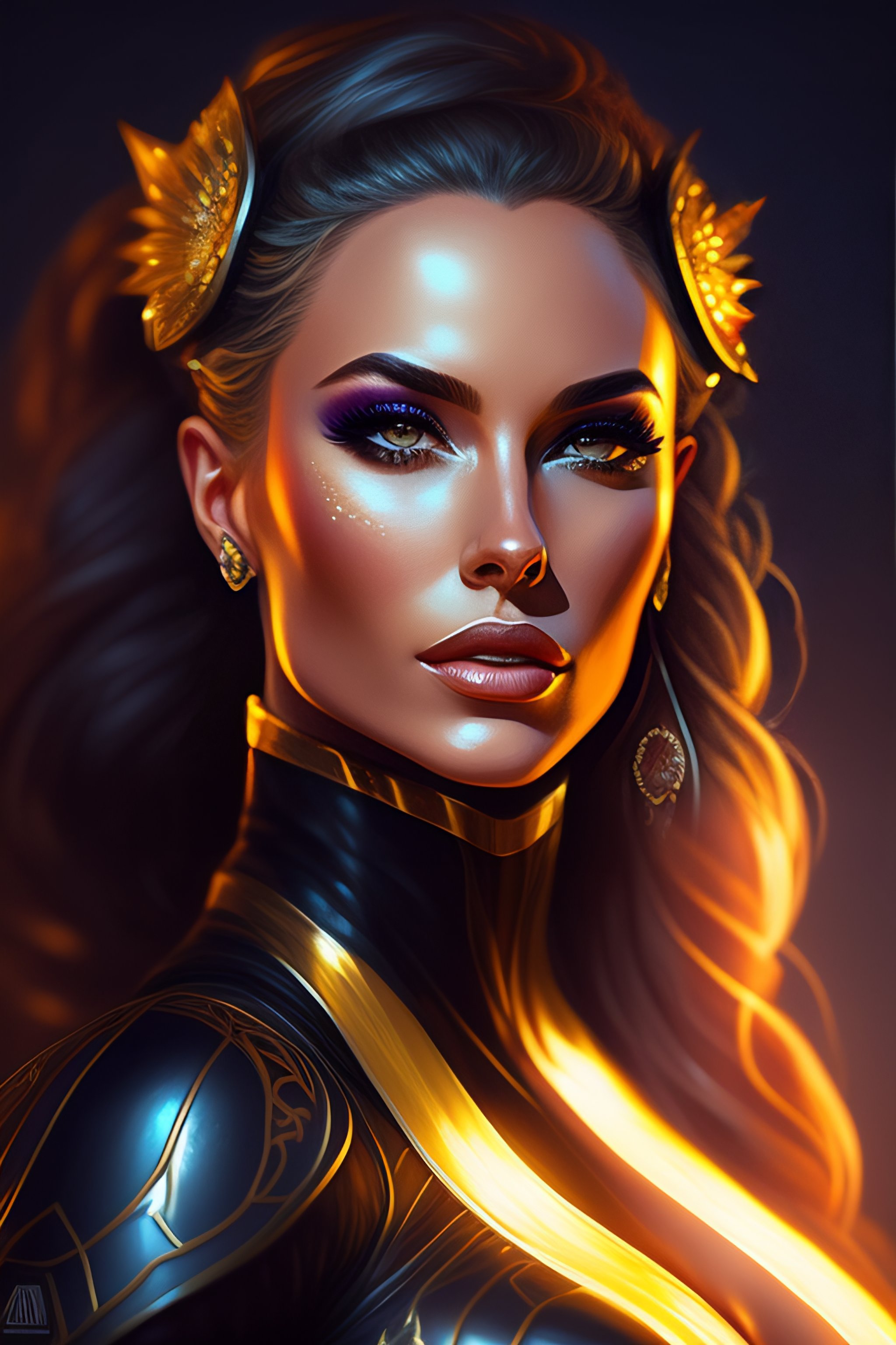 Lexica - Portrait of apex legends nicole aniston venom intricate, elegant,  glowing lights, waist to top, highly detailed, digital painting,  artstatio...