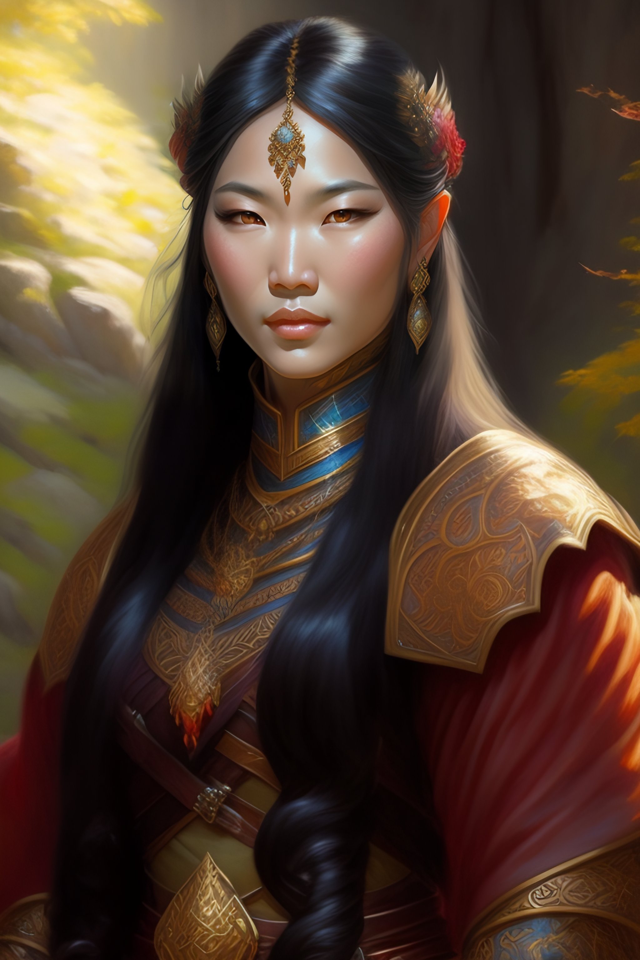 Lexica Asian fantasy d&d character, portrait art by donato giancola