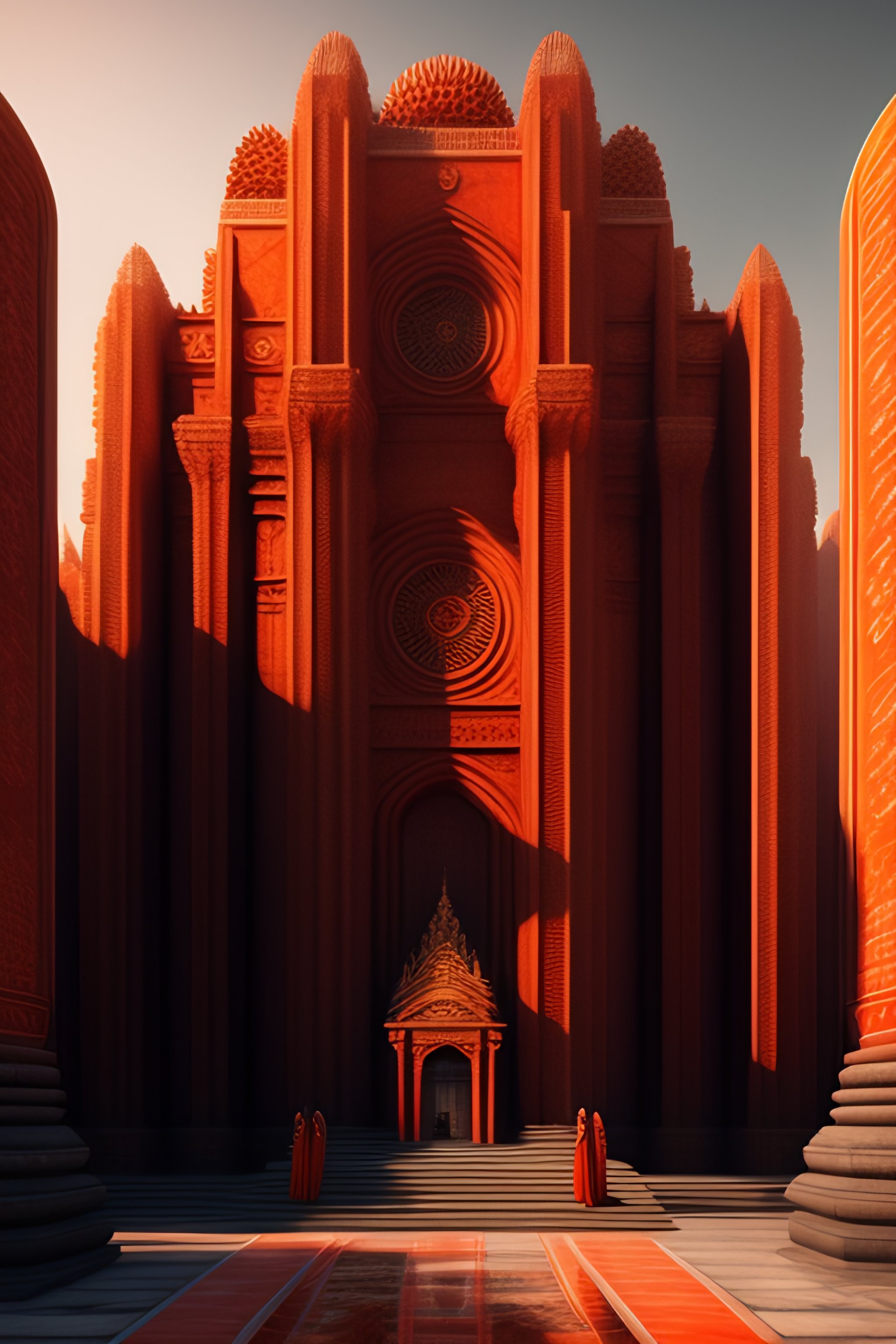 Lexica - Large scale ancient temple stone, huge and detailed towers ...