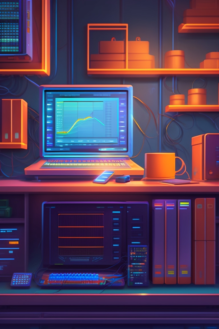 Lexica - A programmer sitting at a table works on a laptop connected by ...