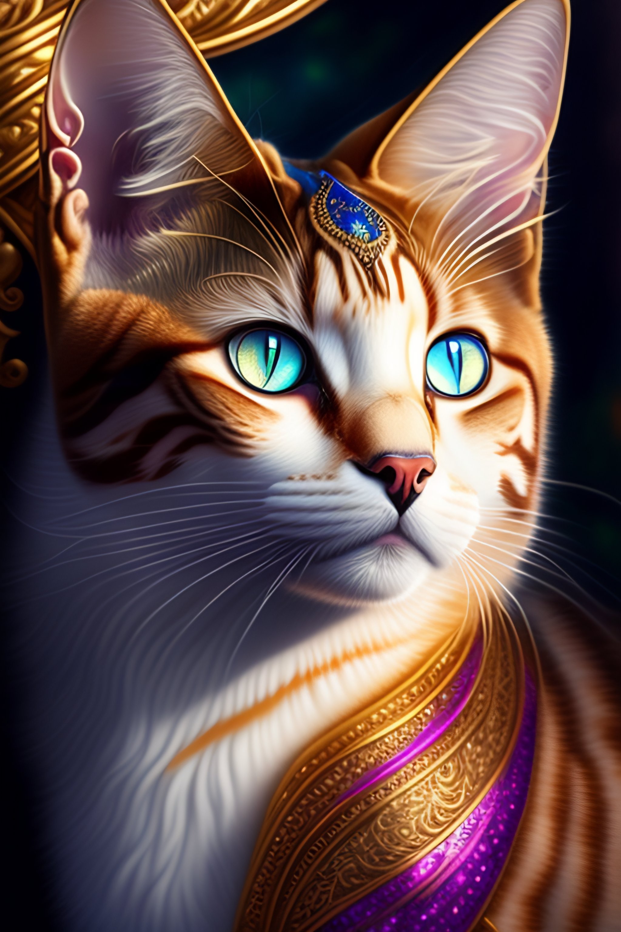Lexica - Majestic cat, photo realistic eyes, by Lea Roche, Amanda Sage ...