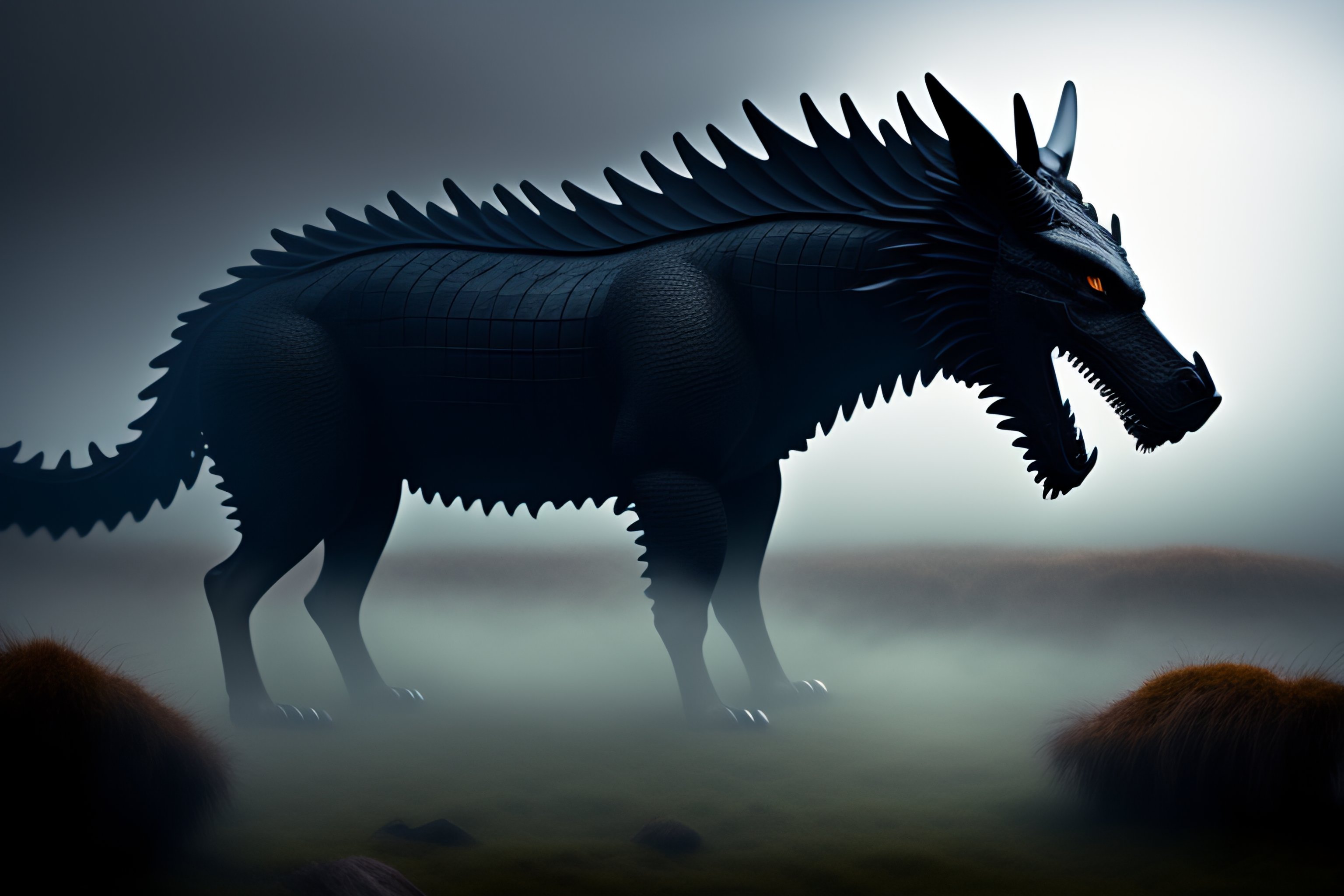 Lexica - The ancient black dragon in the foggy bog