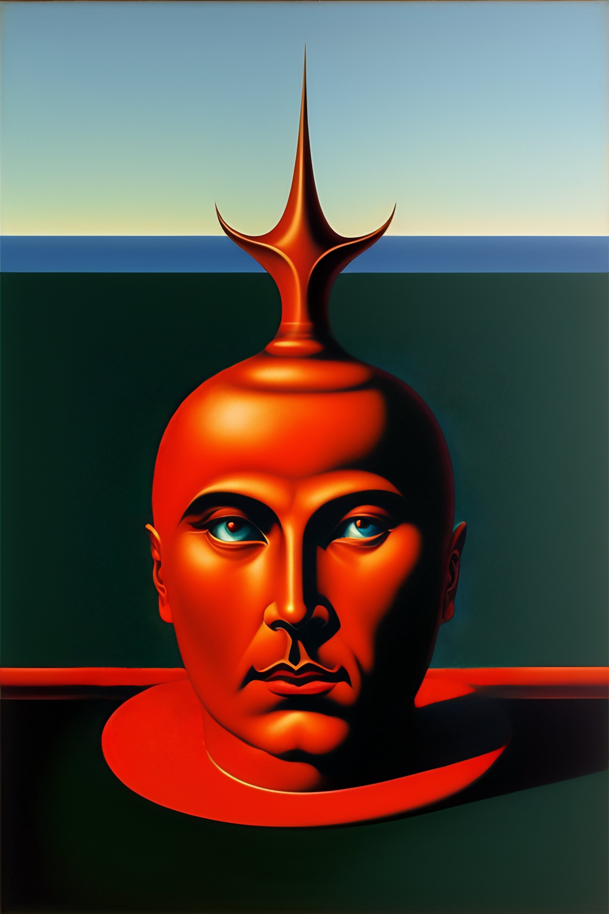 Lexica - The devil. Painted by Rene Magritte