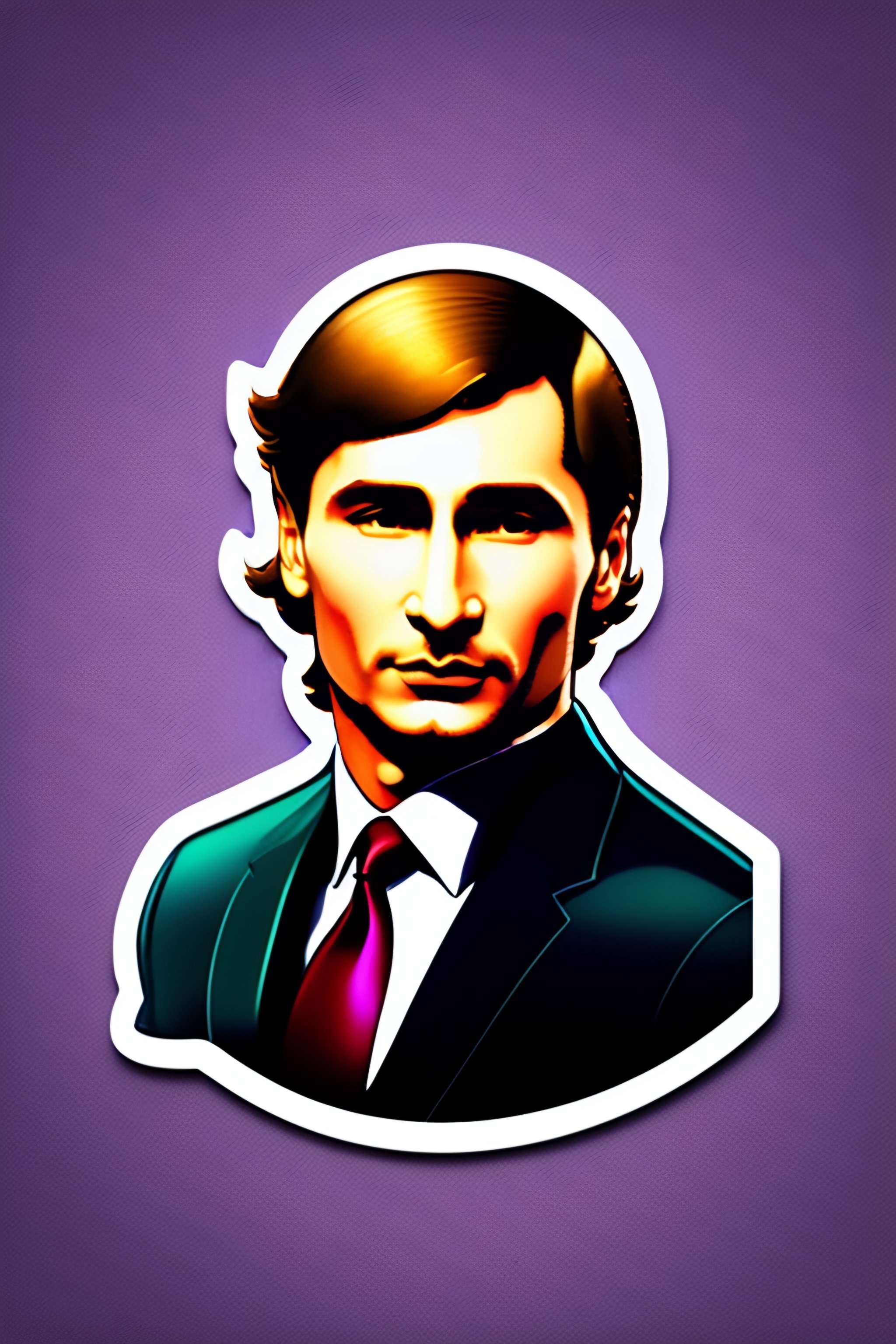 Lexica - Cute cartoon Wladimir Putin sticker, anime style, solid ...