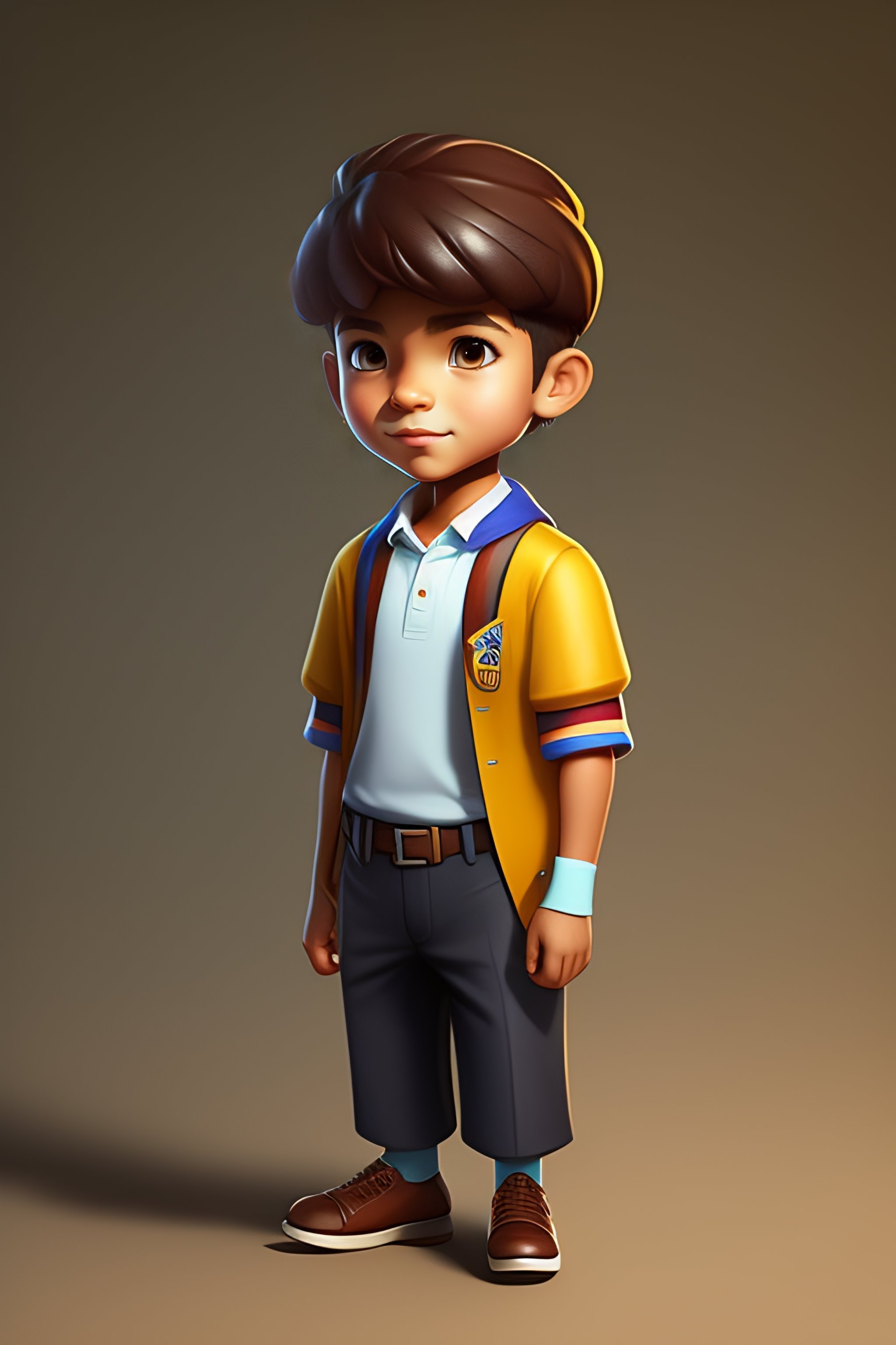 Lexica Character for a board game, a boy a schoolboy who studies at