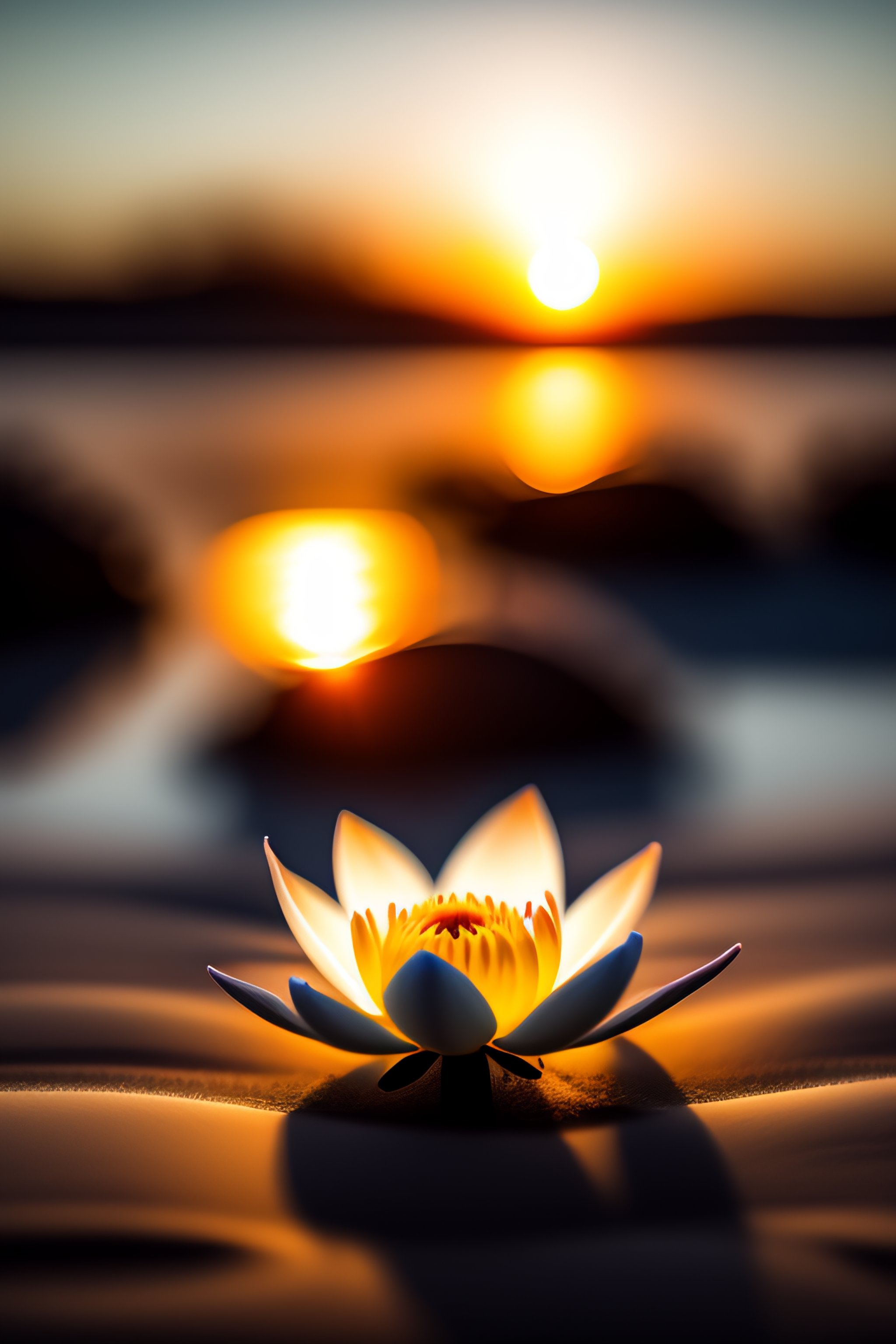 Lexica A beautiful white lotus flower , sunrise , 4k
