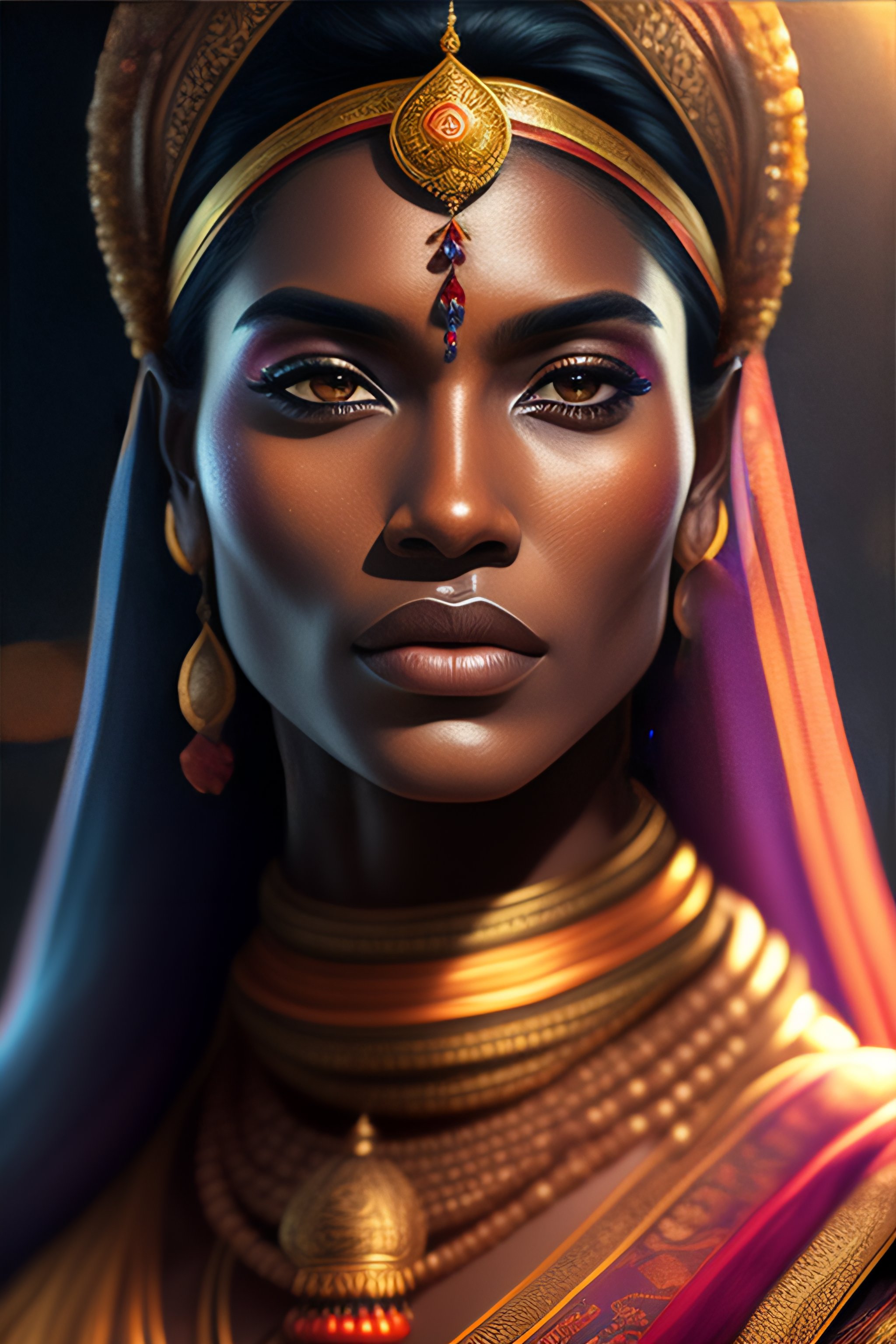 Lexica - Portrait of a Kundavai, fantasy, front light, muscular ...