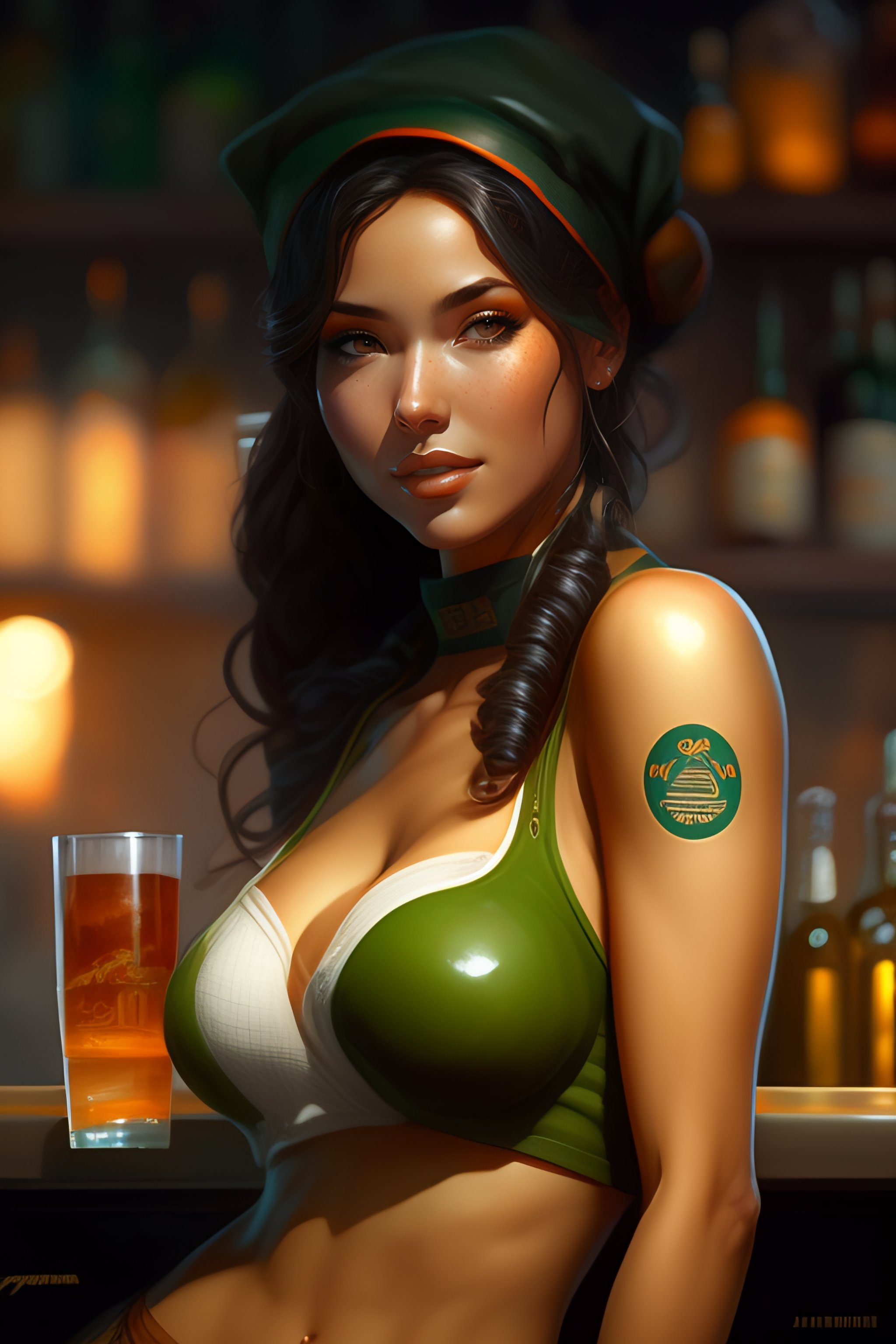 Lexica Barmaid Rags Leering Art By Artgerm And Jordan Grimmer And Greg Rutkowski Trending 9657