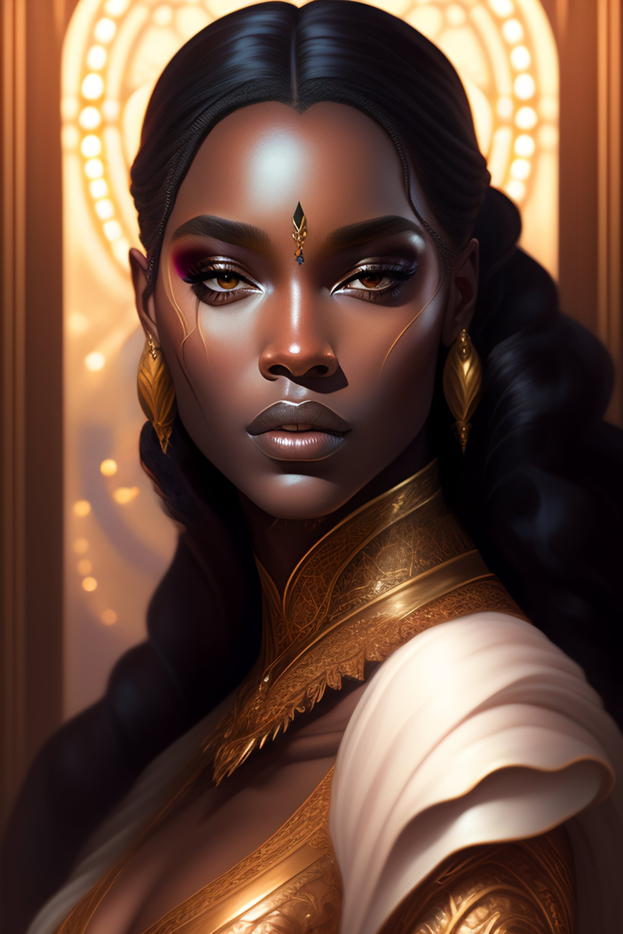 Lexica - A portrait of queen lolth , brown air, fantasy, sharp focus ...