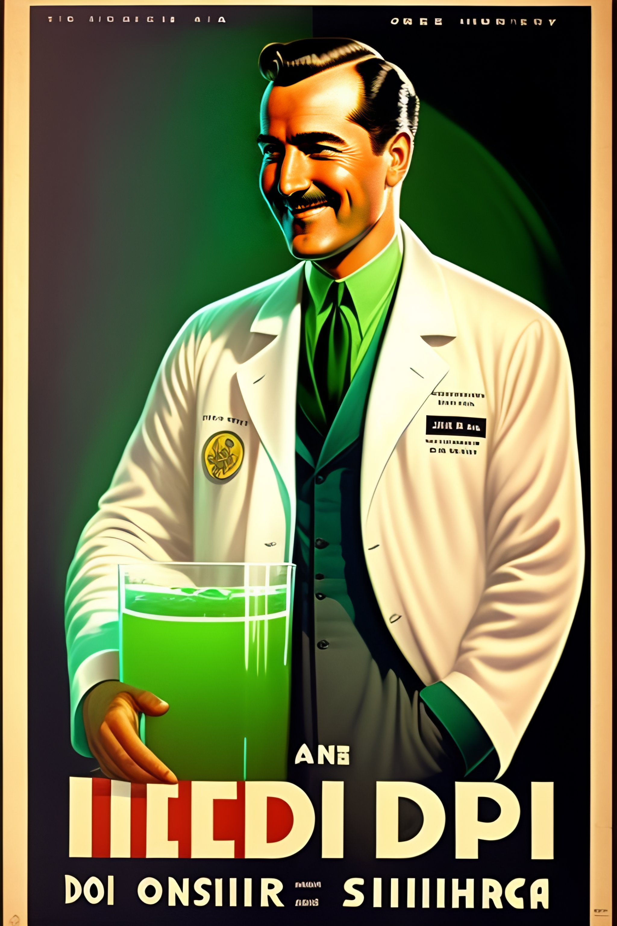 Lexica - 1945 pulp magazine poster of a middle aged man doctor in a ...