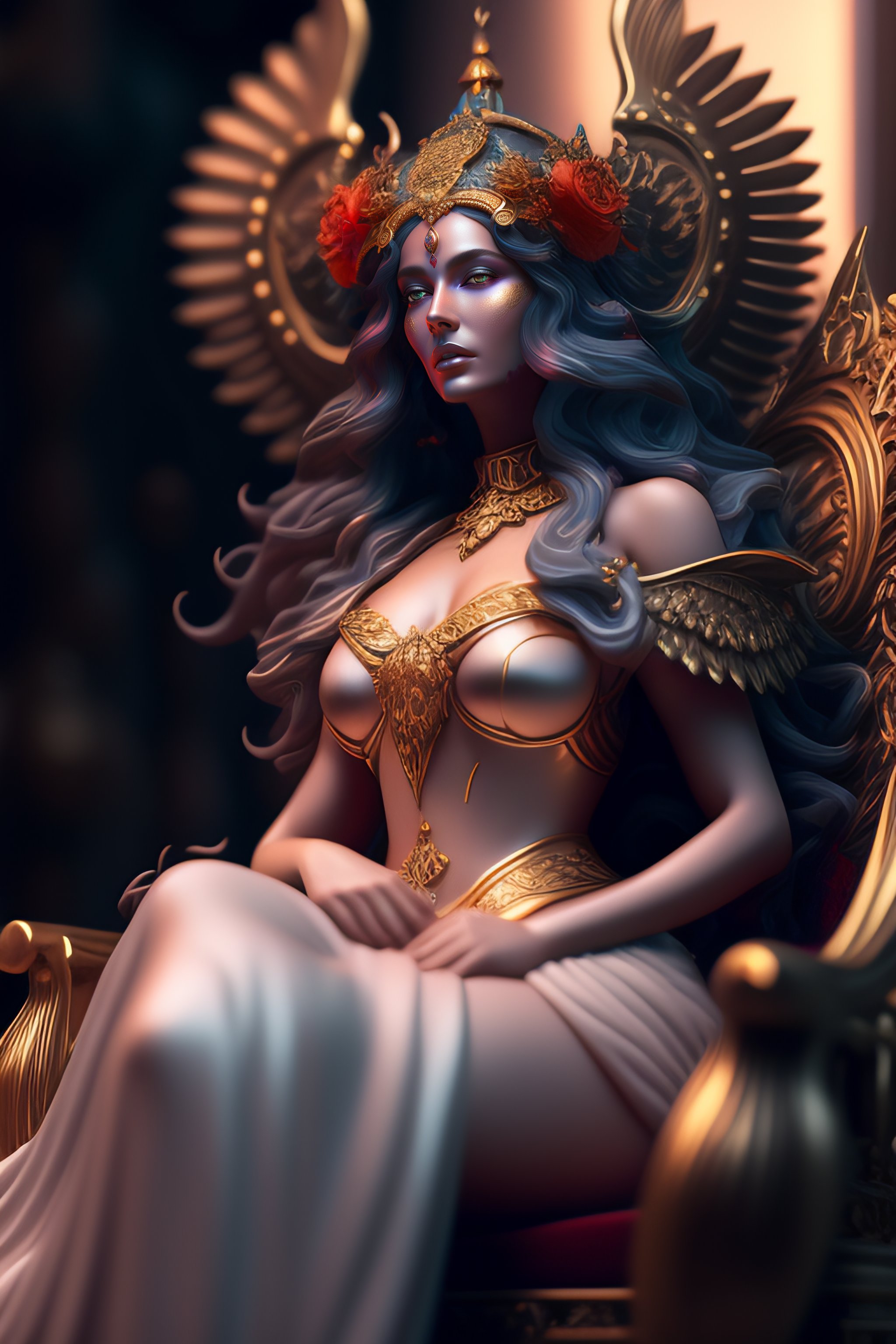 Lexica - Character Sculpture of persephone, goddess of the underworld, of  an esoteric angel wearing robes, by peter mohrbacher, mark brooks, jim  burn..., image size:2048x3072