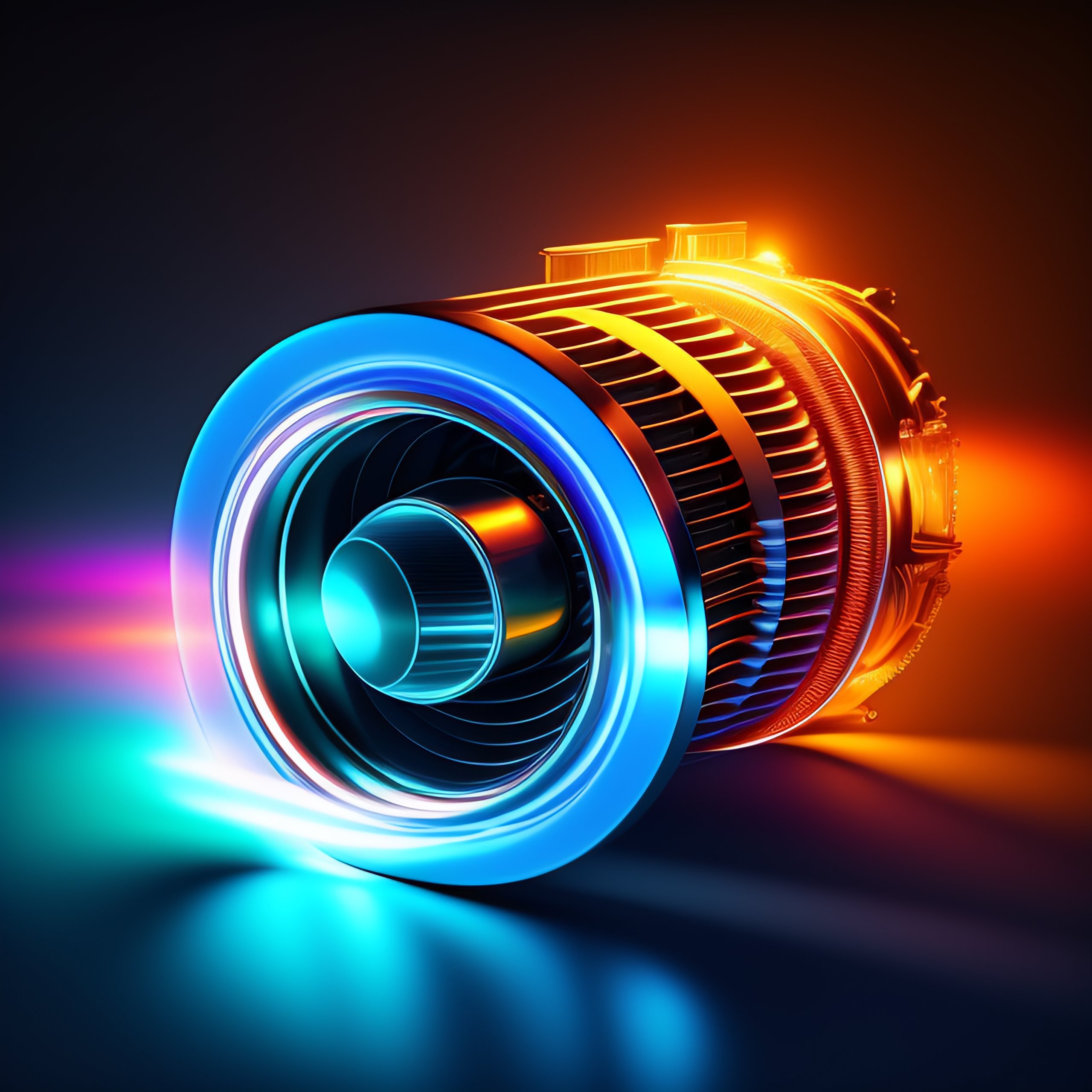 Lexica - Illustration of a car turbo engine at night 8k neon light ...