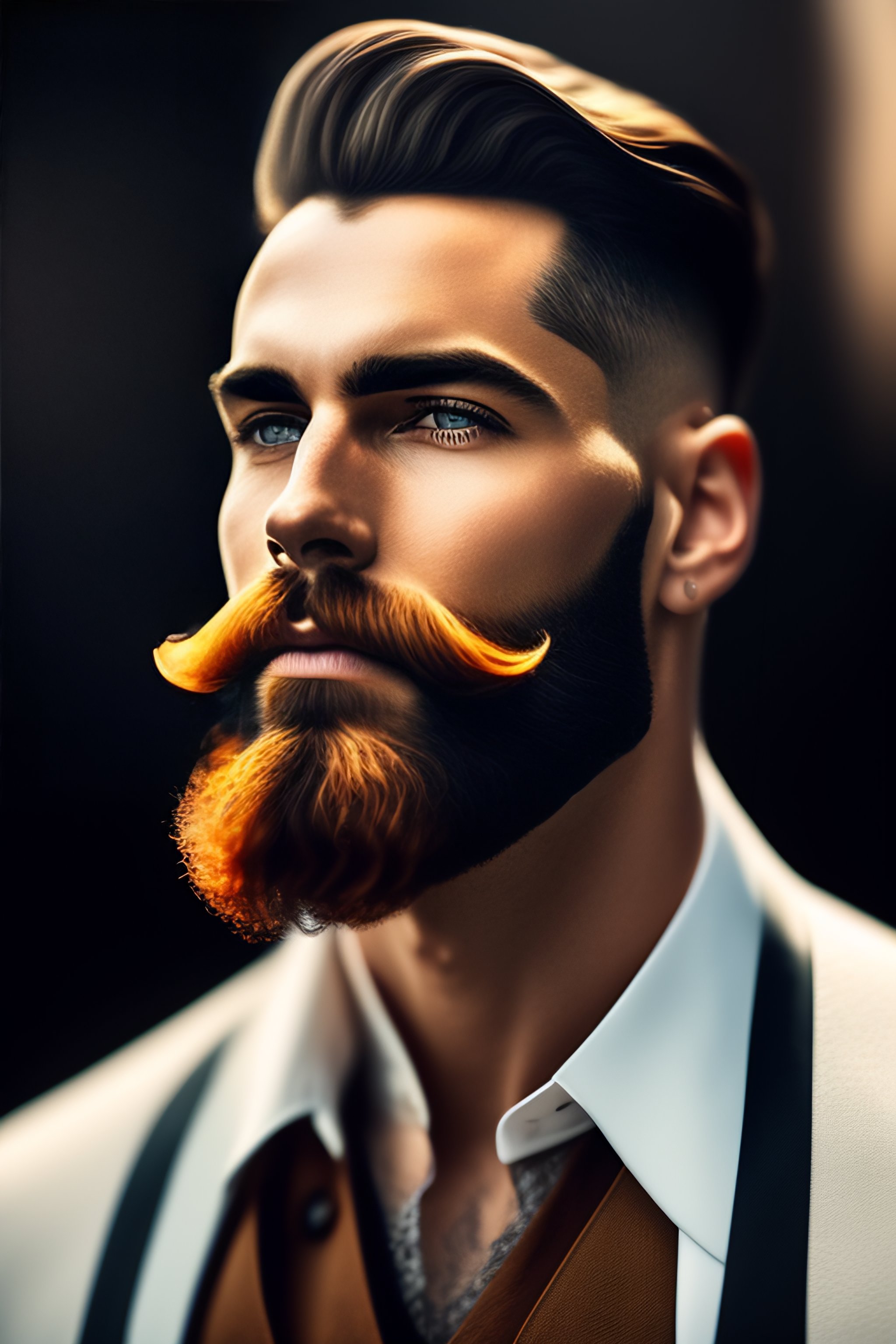 Lexica - Realistic photography of a stern man with a short beard from 1930