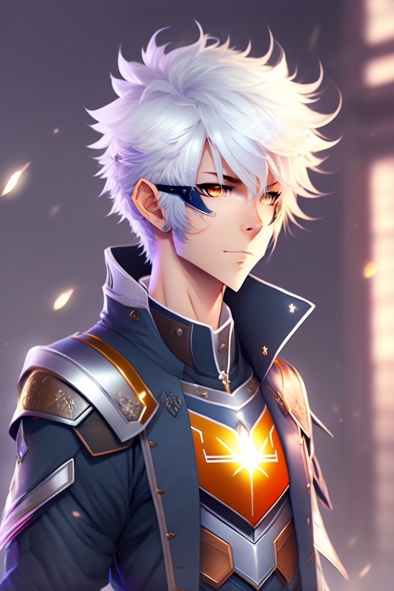 silver hair anime male