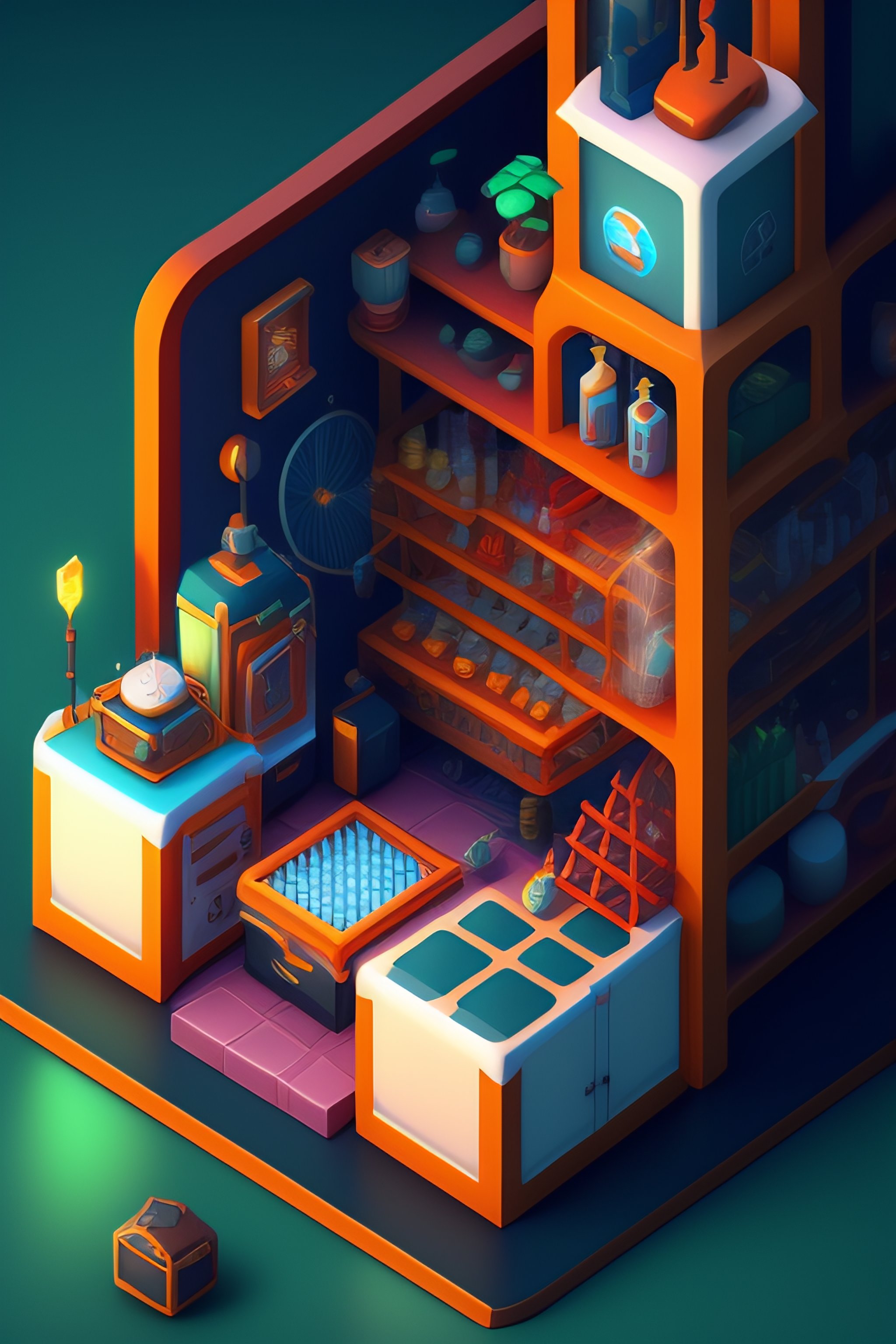 Lexica Isometric Mad Laboratory Concept Art By Senior Environment Artist Featured On 2846