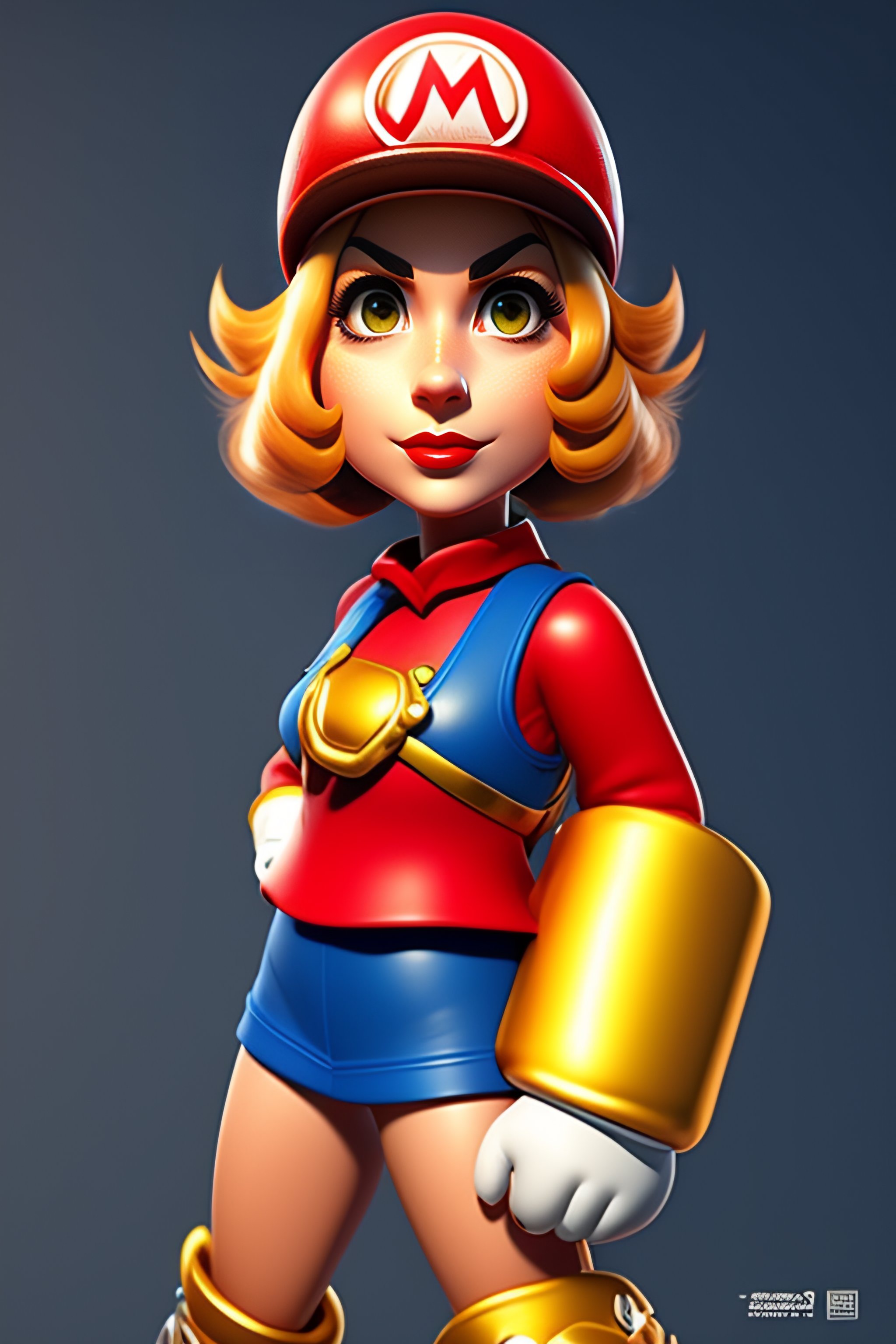 Lexica Mario As A Female Character Wearing The Super Mario Outfit Prompt A Depiction Of Mario