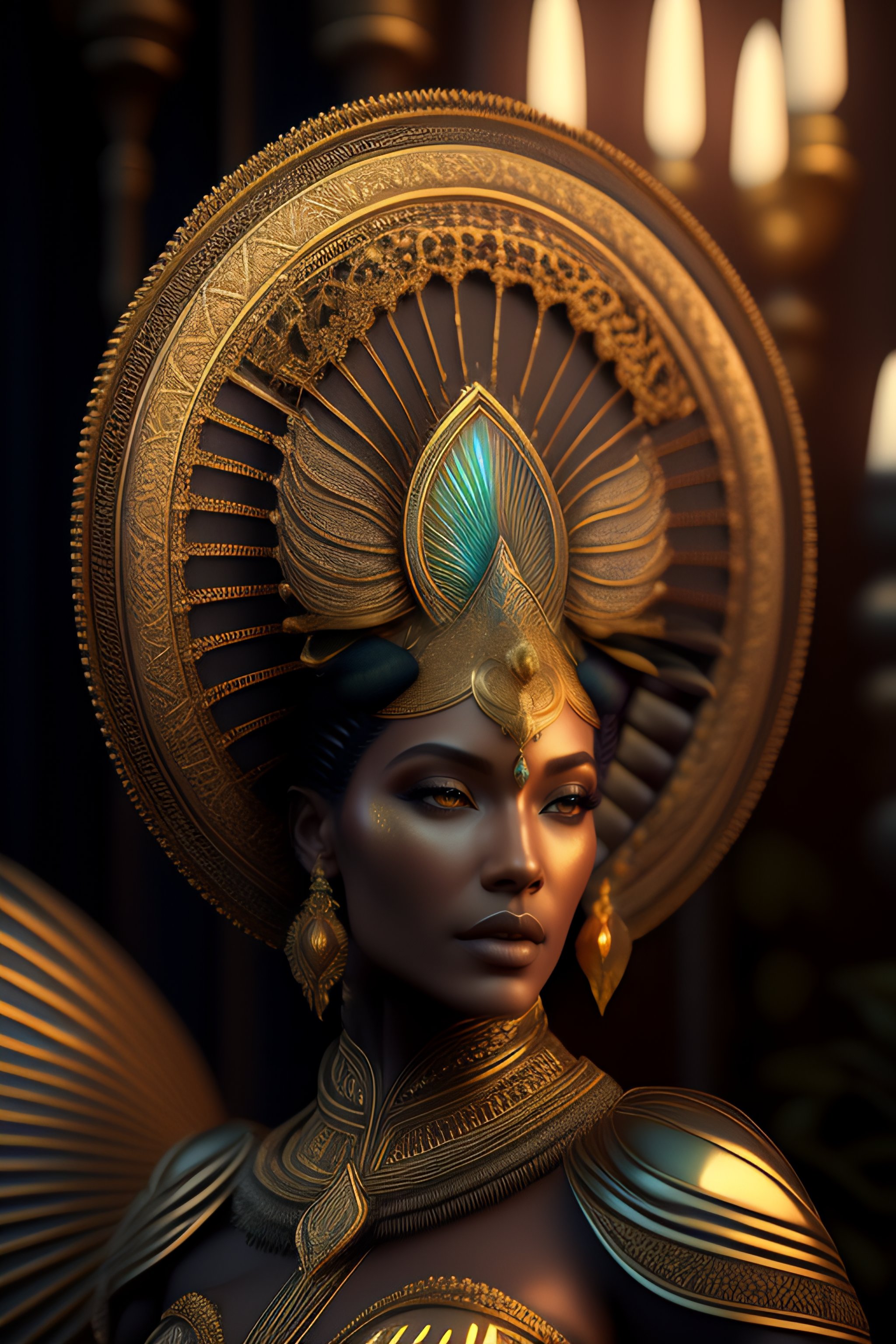 Lexica - Photorealistic, octane render, Cleopatra in ornate 1920s gown ...