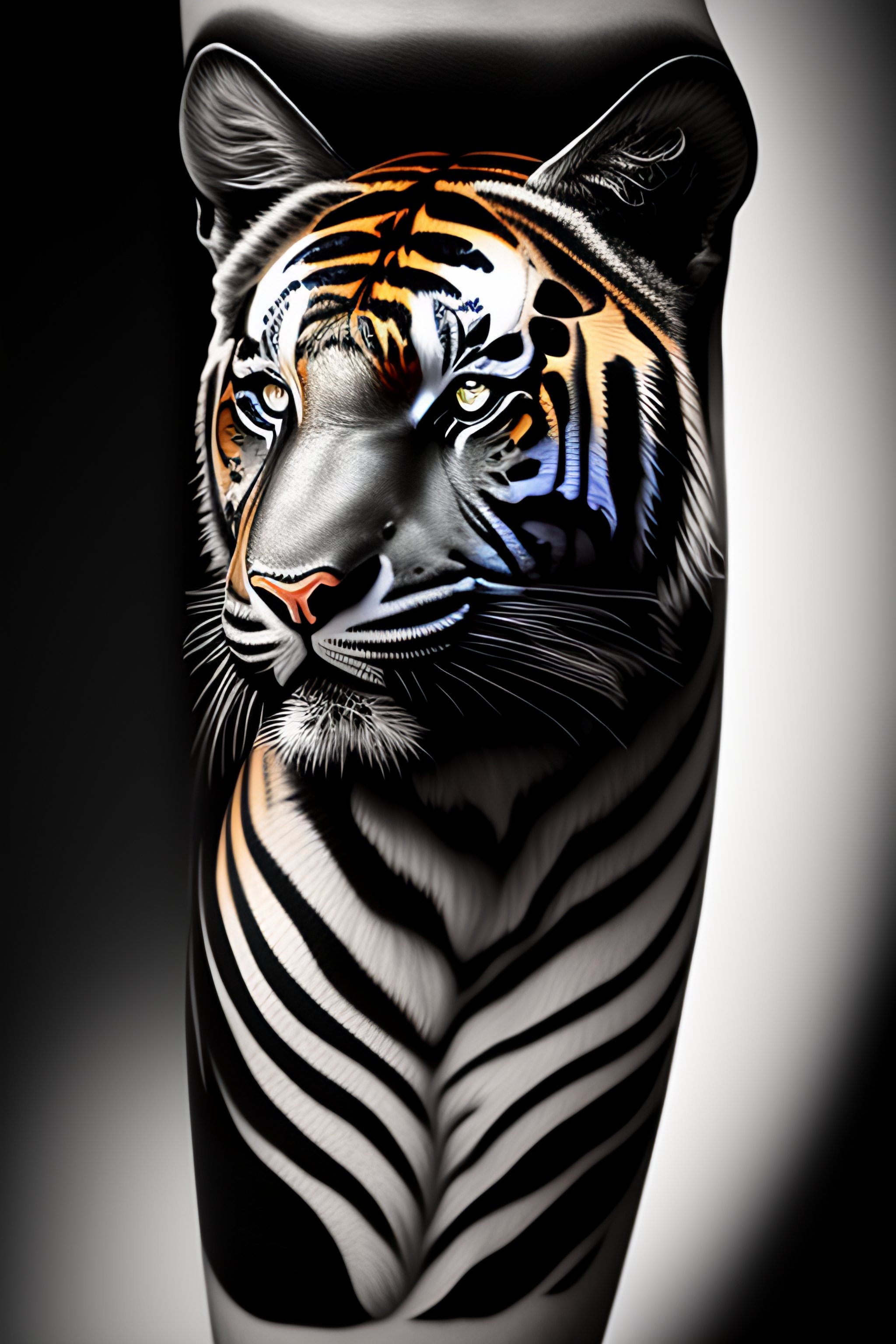 black and grey tiger tattoo designs