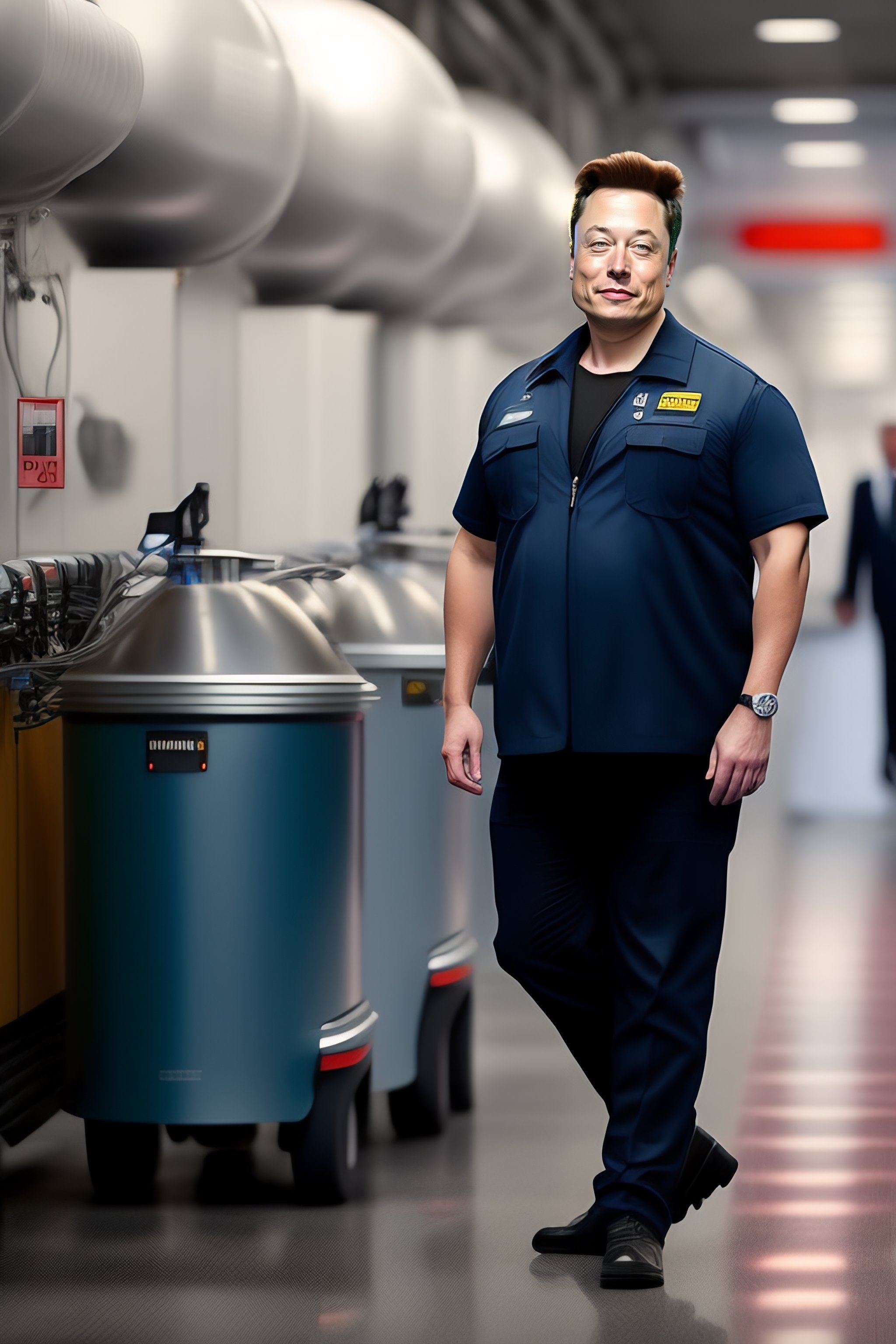 Lexica Elon musk dressed like janitor