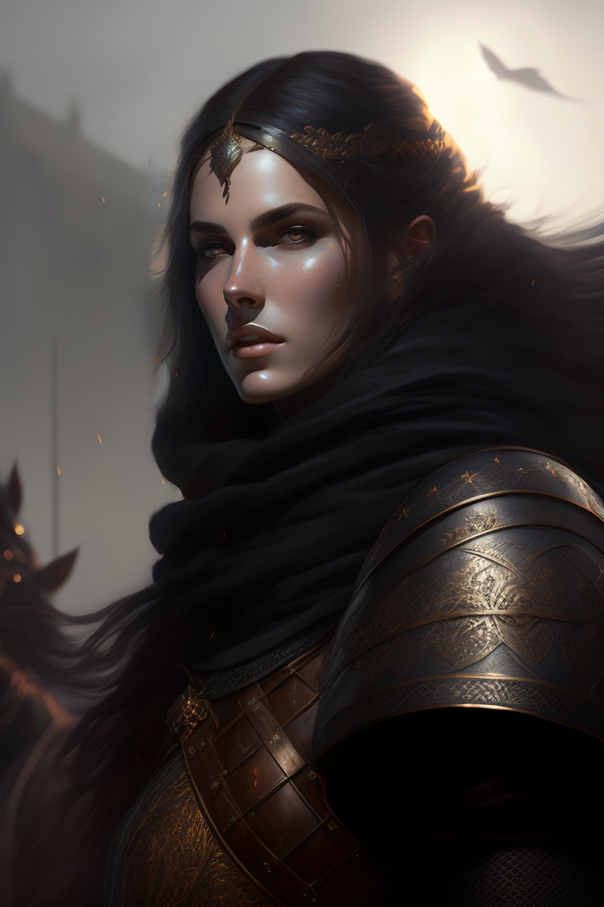 Lexica - Portrait of medieval knight sharp features, dark colors, winds ...