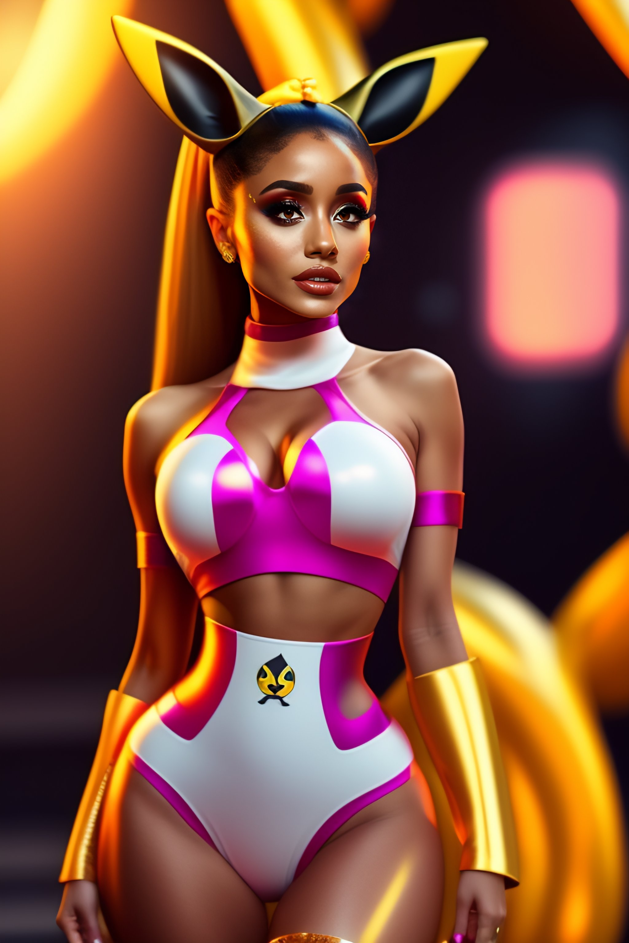 Lexica - Ariana Grande as a Pikachu character, Full body view, hyper  detailed, digital art, trending on artstation, cinematic lighting, studio  qualit...