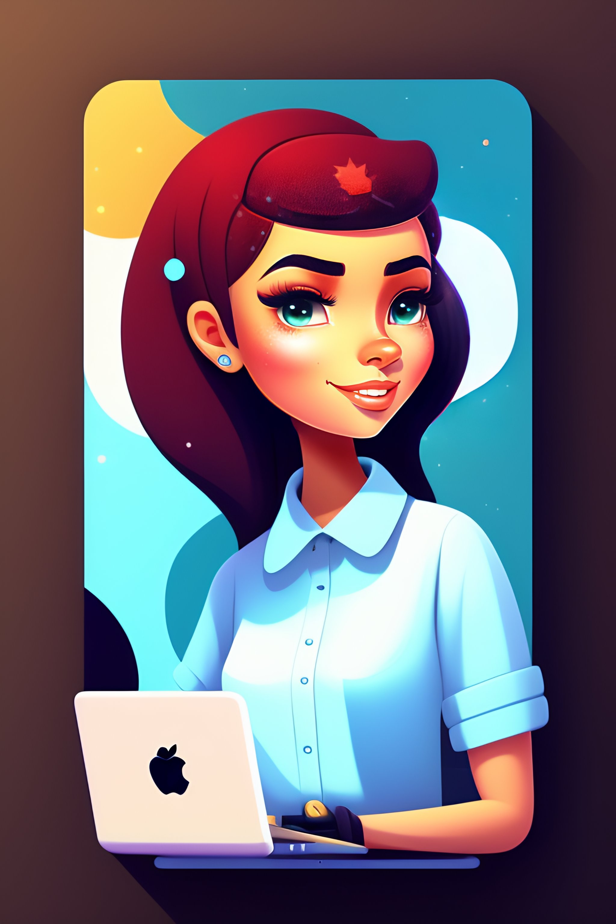 Lexica - 2d cartoon, univercity student with a laptop, flat ...