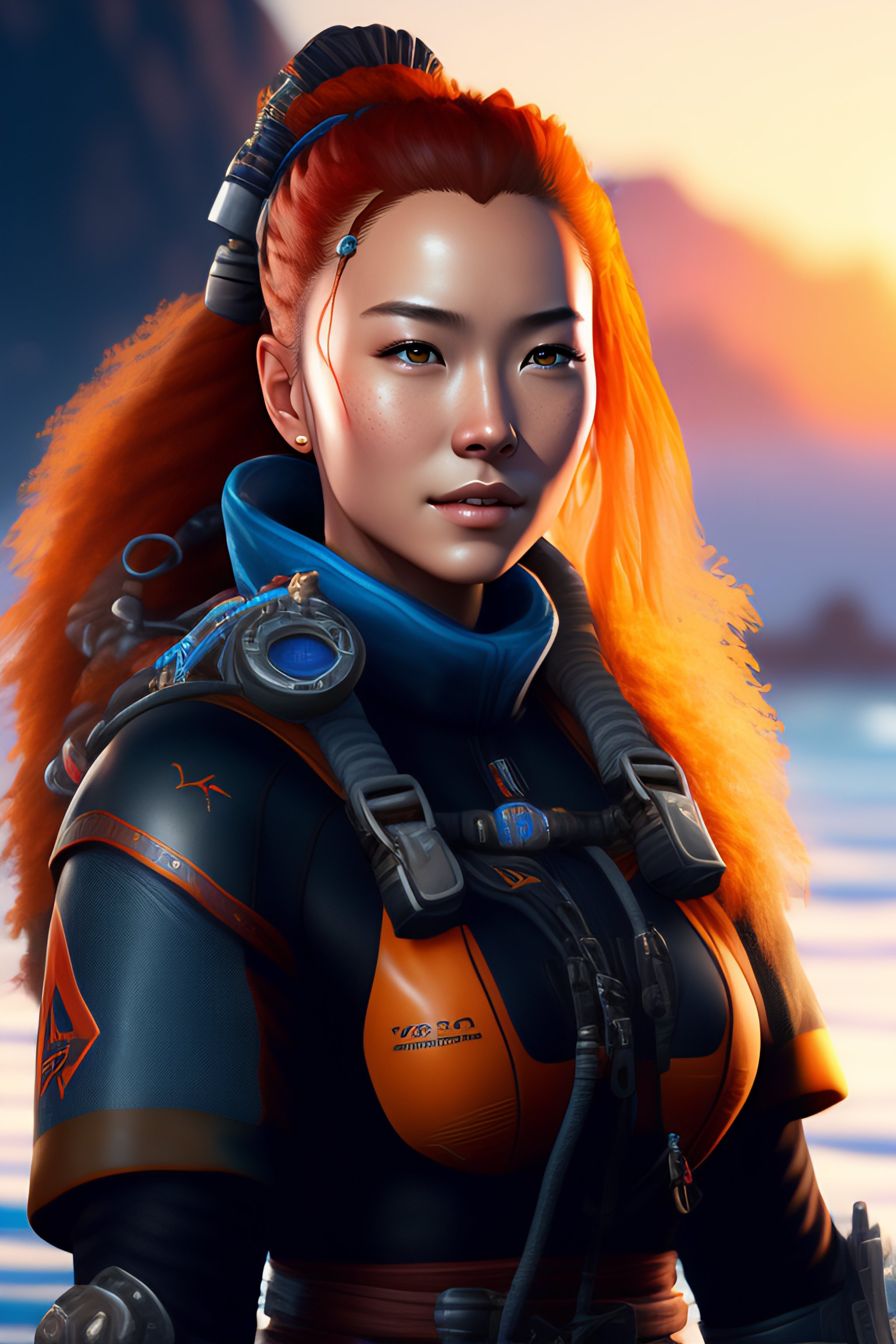 Lexica Zero Dawn Protagonist Aloy In Scubapro Diving Gears 8k