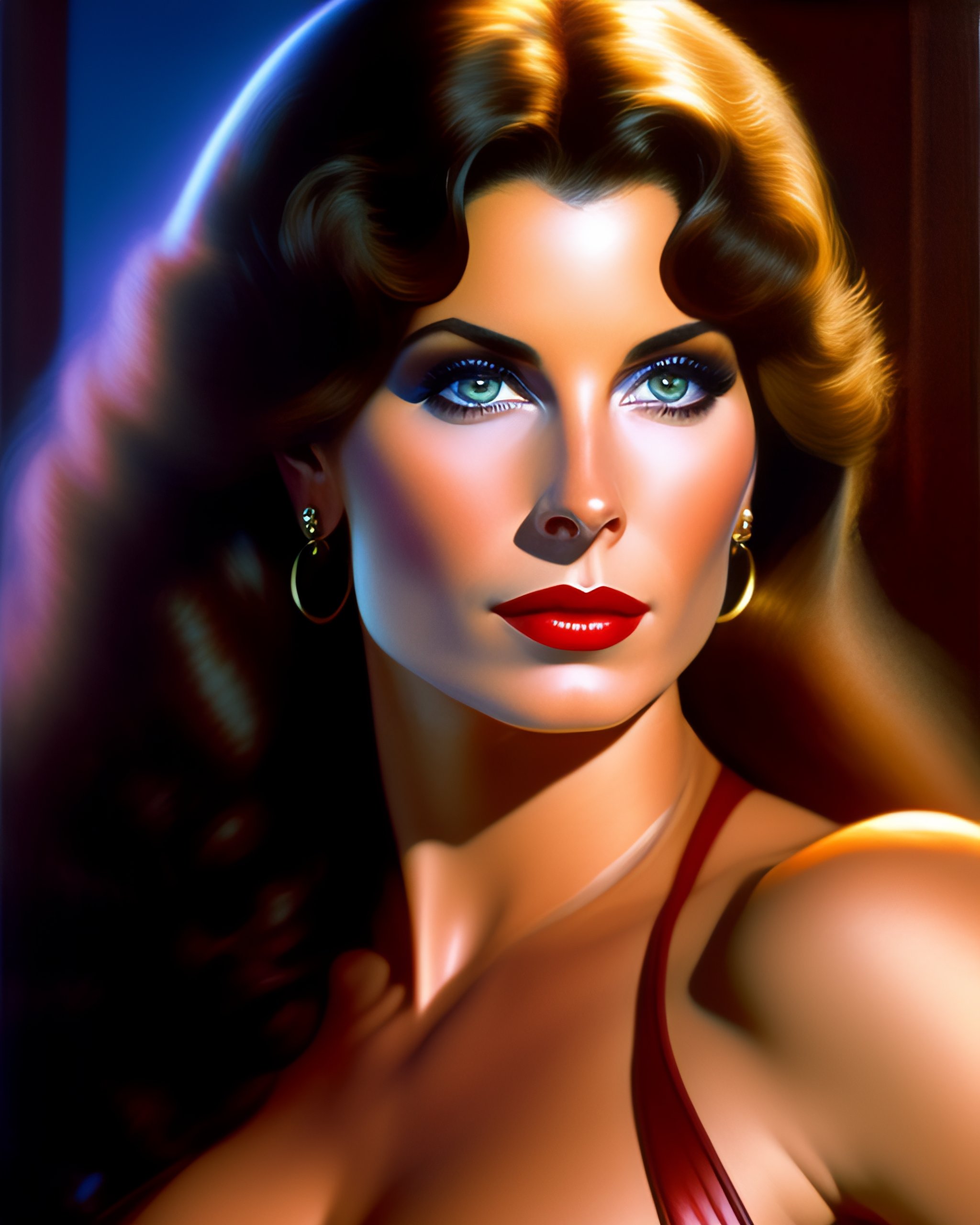 Lexica - Portrait of sexy younger brunette Kay Parker as wizard, figure,  highly detailed, digital painting, sharp focus, cinematic lighting,  illustra...