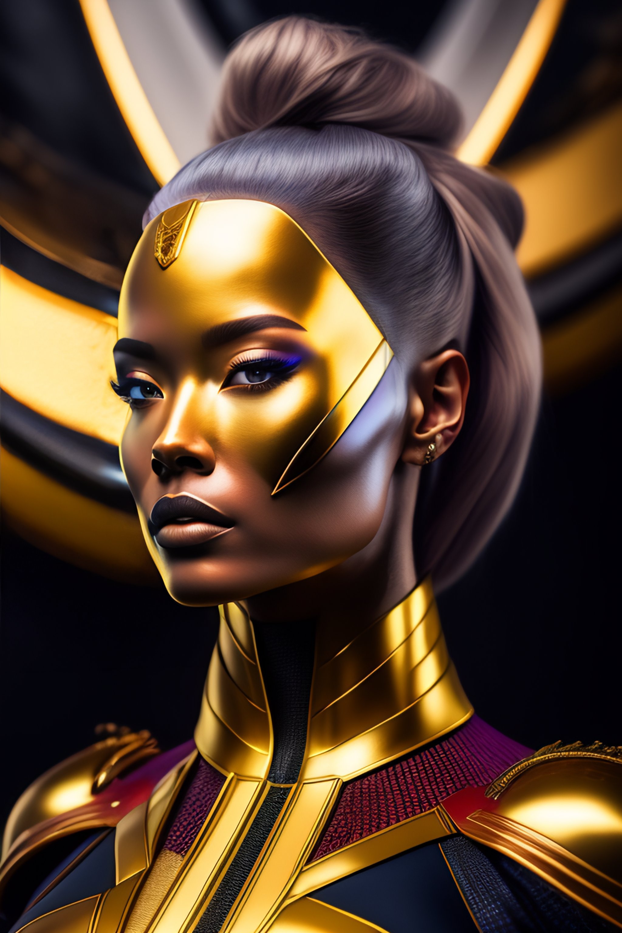 Lexica - Ultra-sharp photography of captain marvel sitting in an high ...