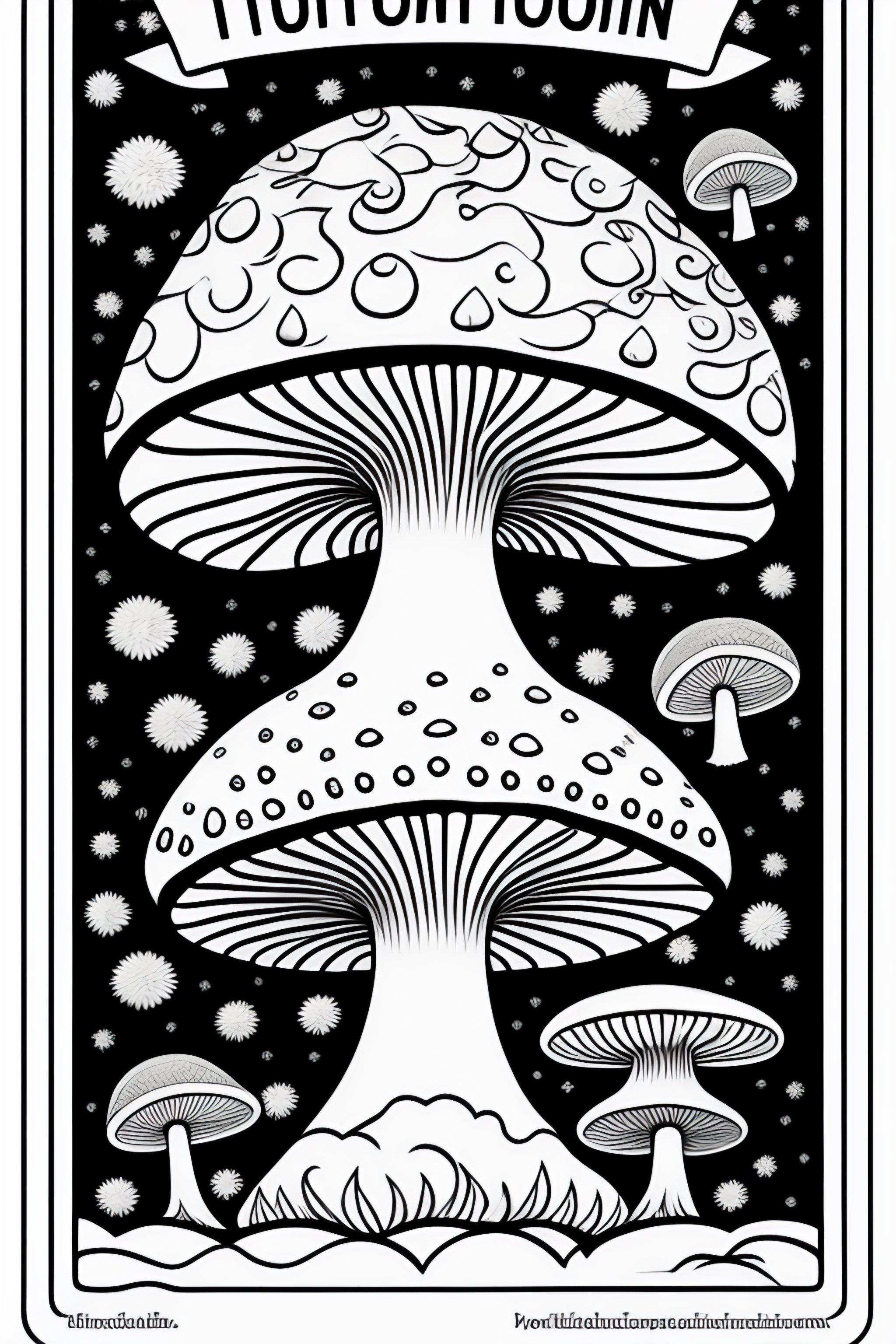 trippy shroom coloring pages