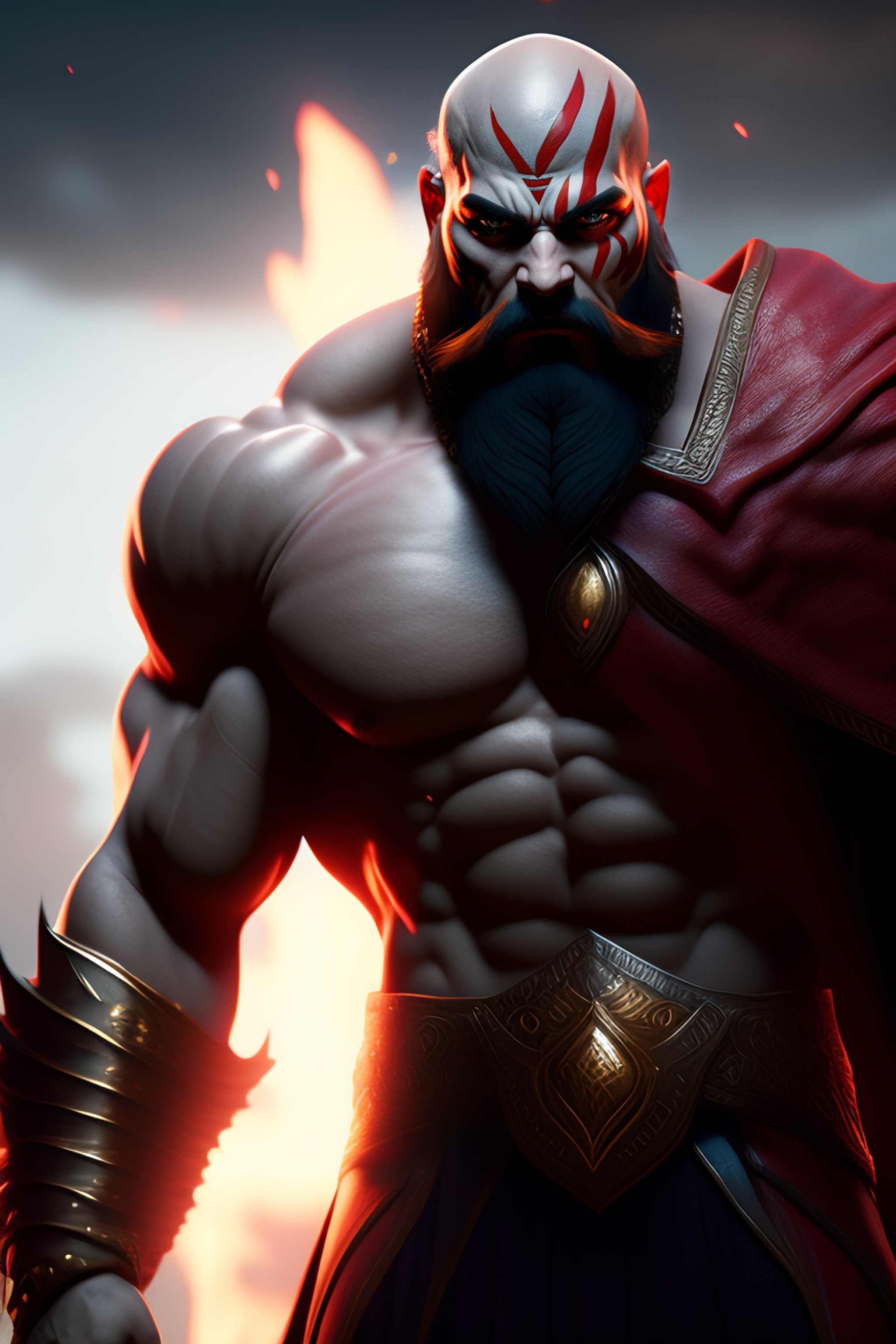 Lexica Kratos, dreamlike art, smooth lighting, artgerm, artstation, full body shot, 8k