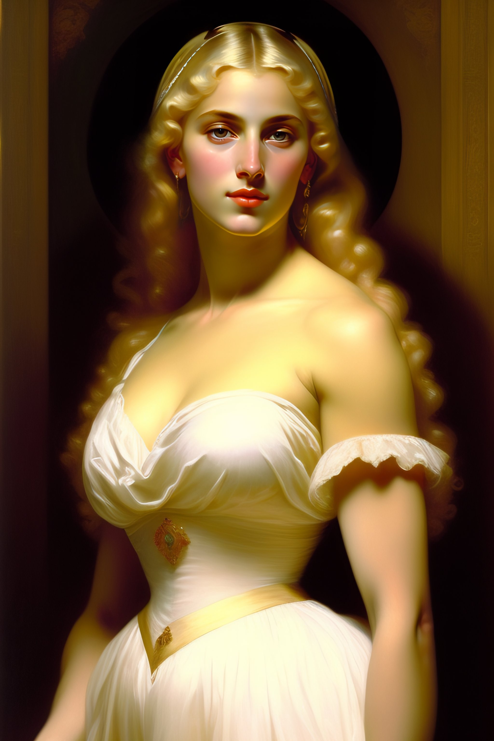 Lexica - Painting of hot, naive, virgin, desirable, sexy, nun with blonde  hair in tight dress by william - adolphe bouguereau, john singer sargent