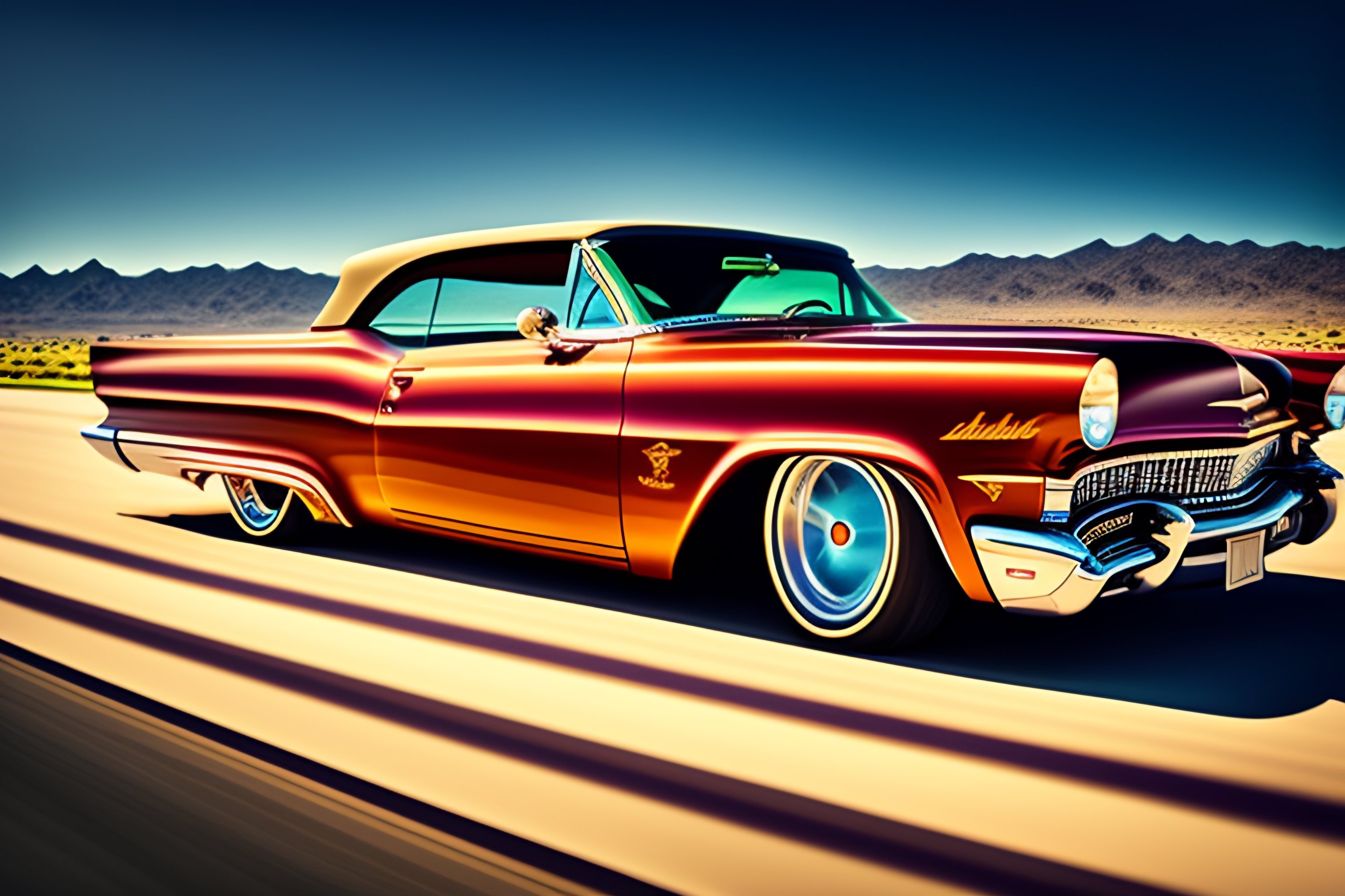 Lexica - The side of a lowrider on the freeway