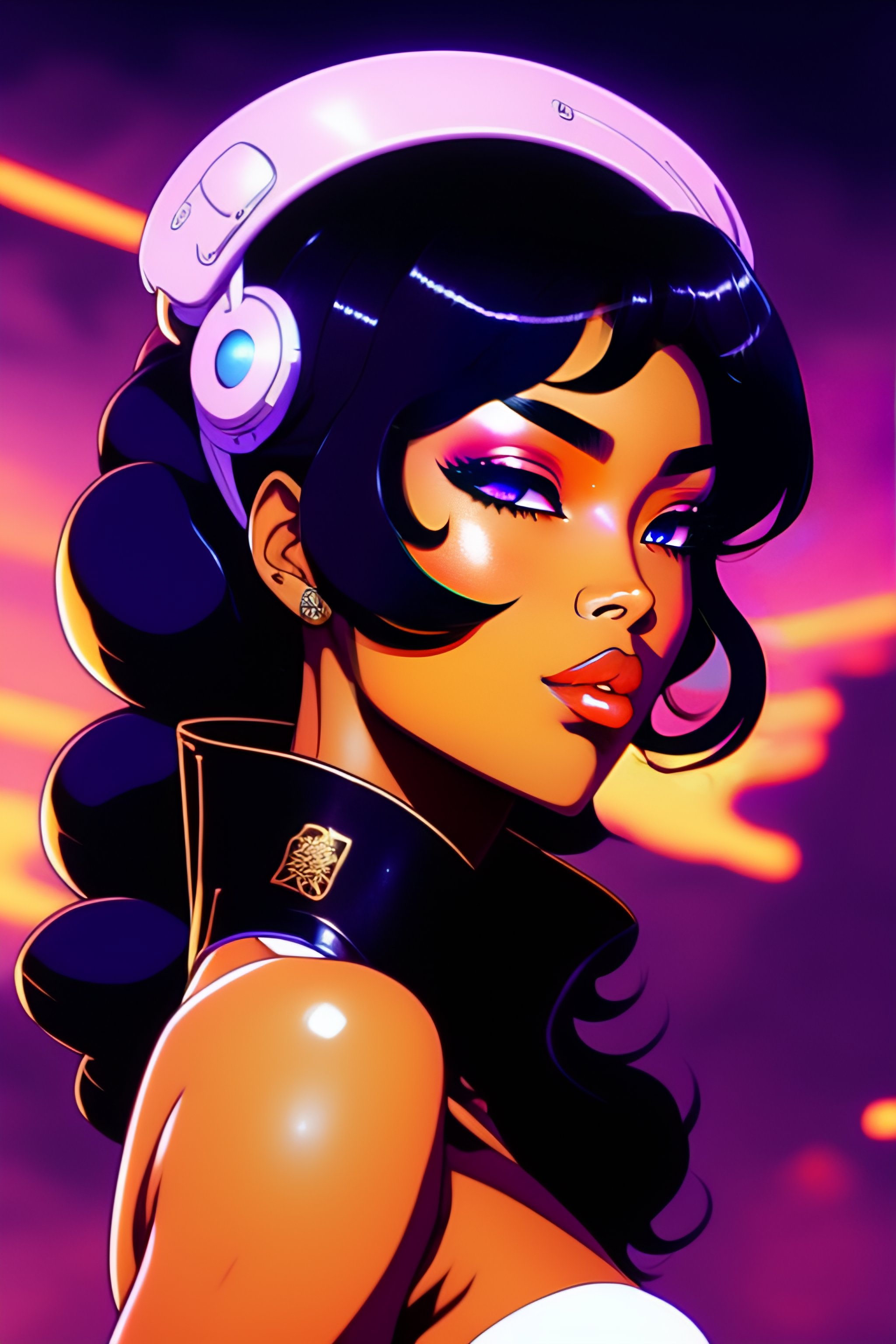 Lexica - Beautiful Black 25 yr old space opera princess, close-up ...