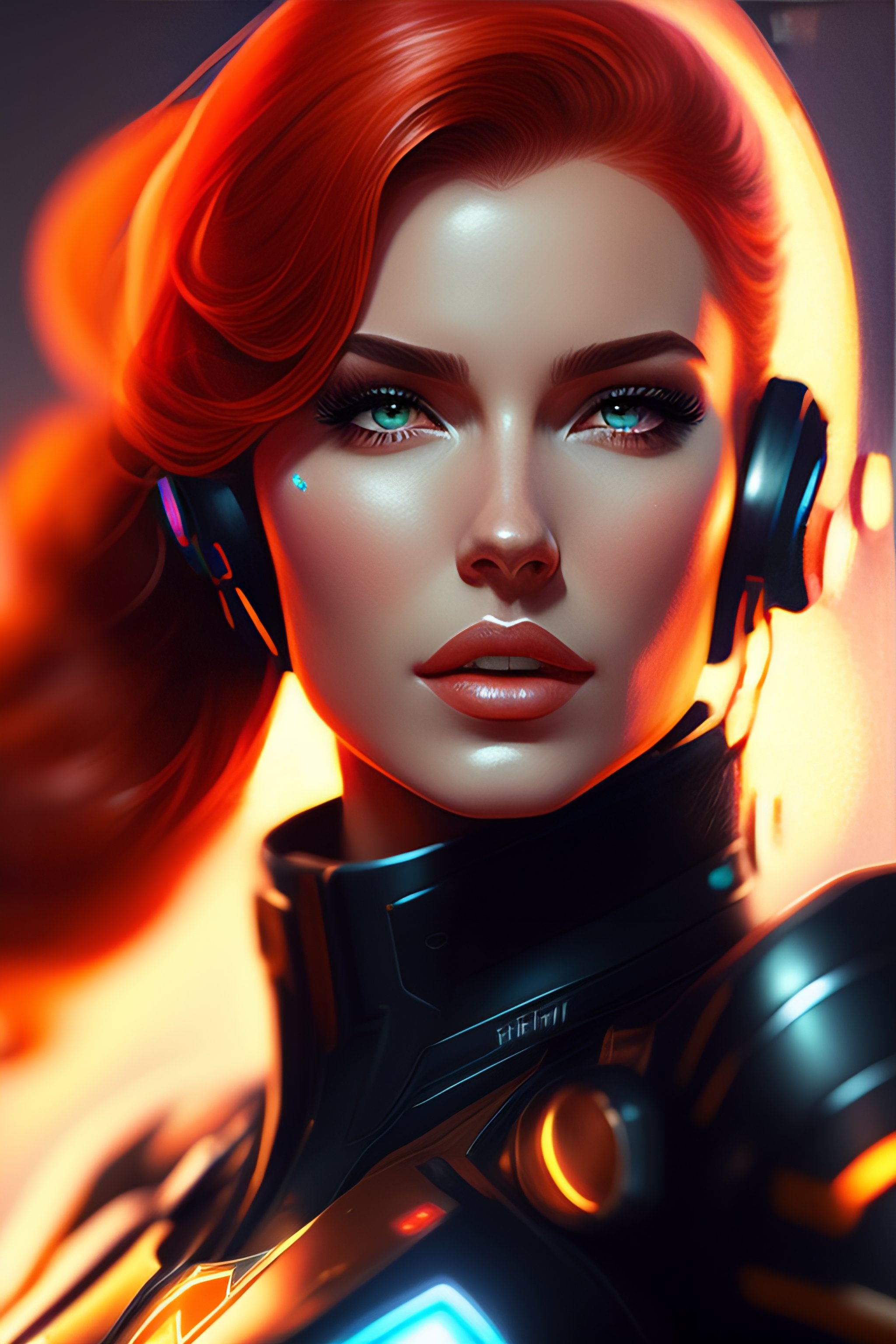 Lexica - SARA FREGONAS portrait, redhead, symmetry portrait of dva from ...