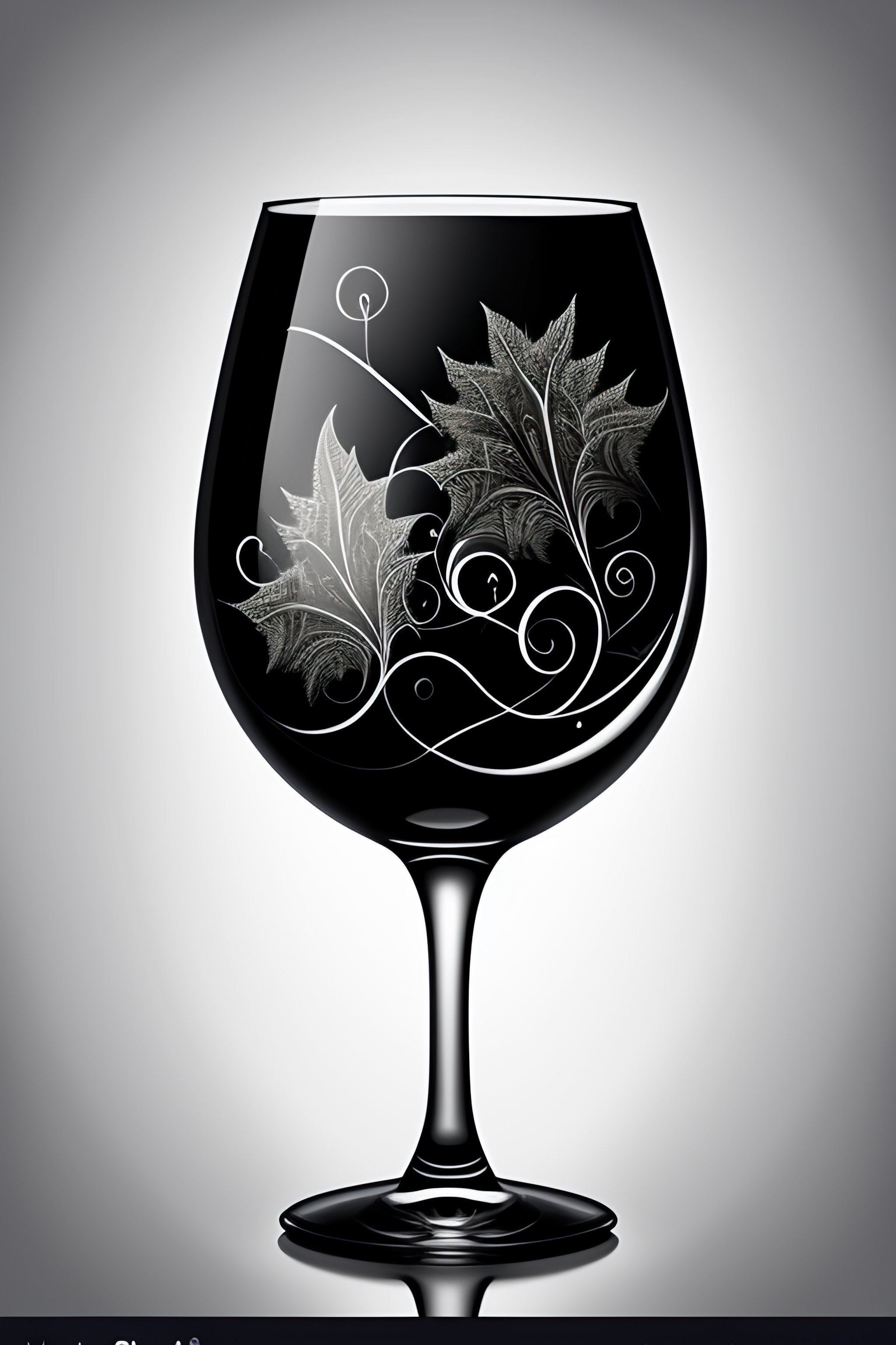 Lexica - A detailed glass of wine, highly detailed, vector logo, black ...