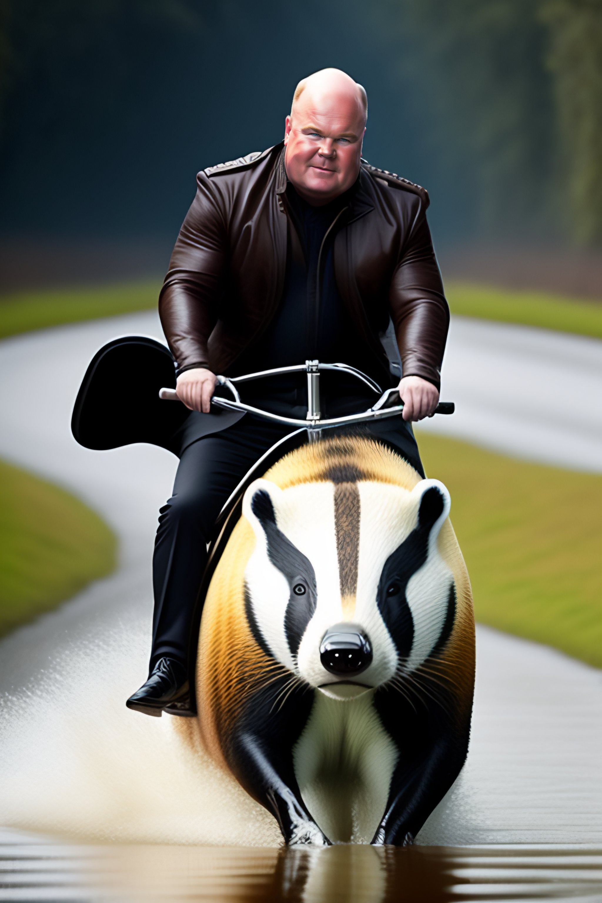 Lexica Phil Mitchell riding a giant badger