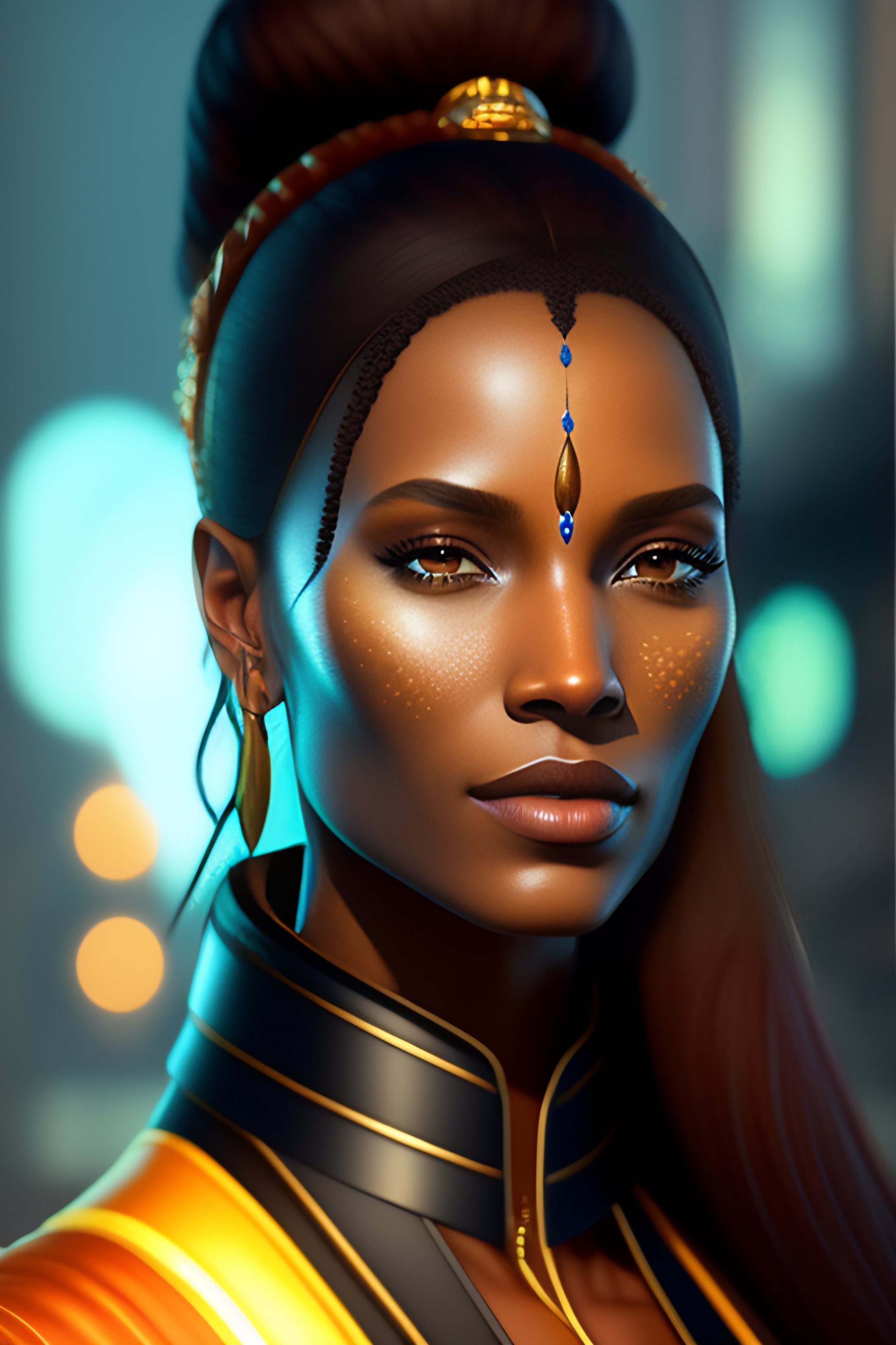 Lexica - Portrait of woman avatar tech style