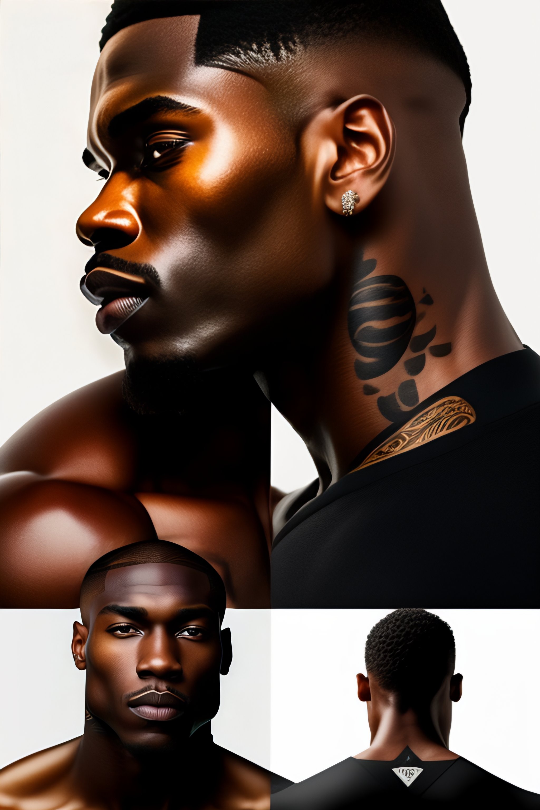 Lexica - A black man and a muscular white man with TDTF tattooed on each of  them