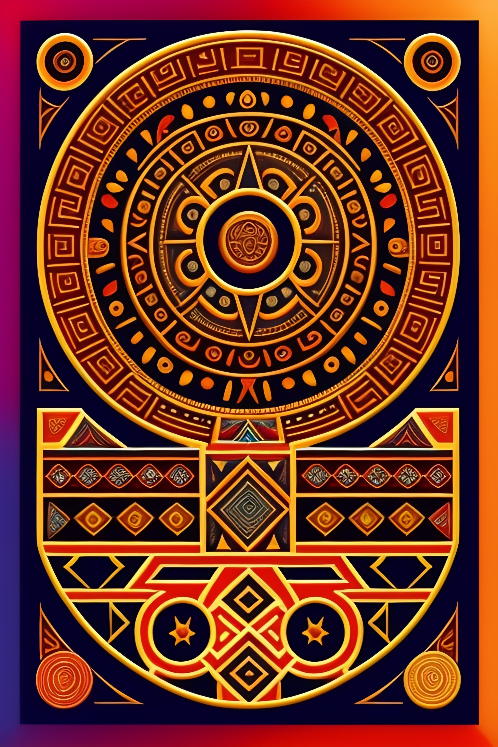 Lexica - A geometric patern of symbols from the aztec calendar