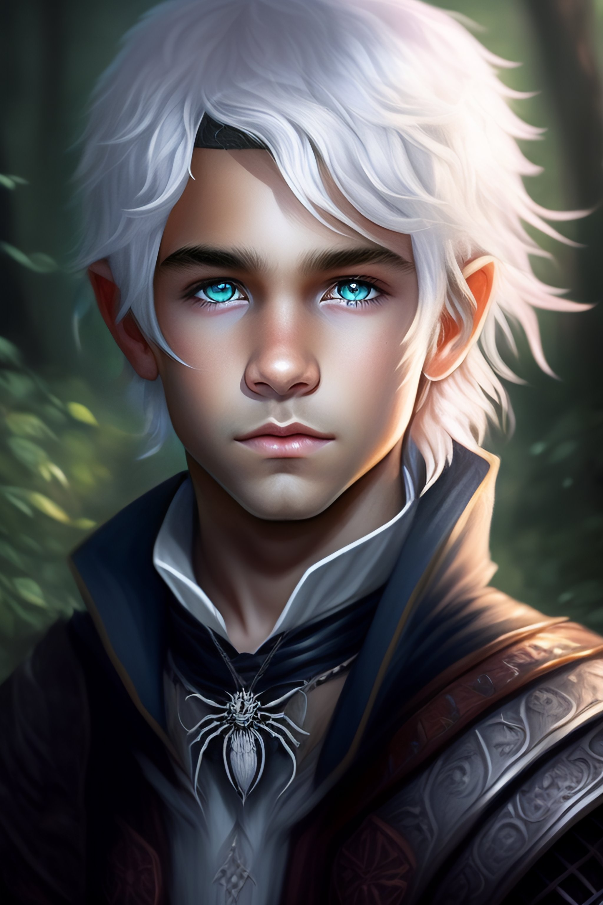 Lexica - Dnd character art, Young Drow druid boy, spider themed ...