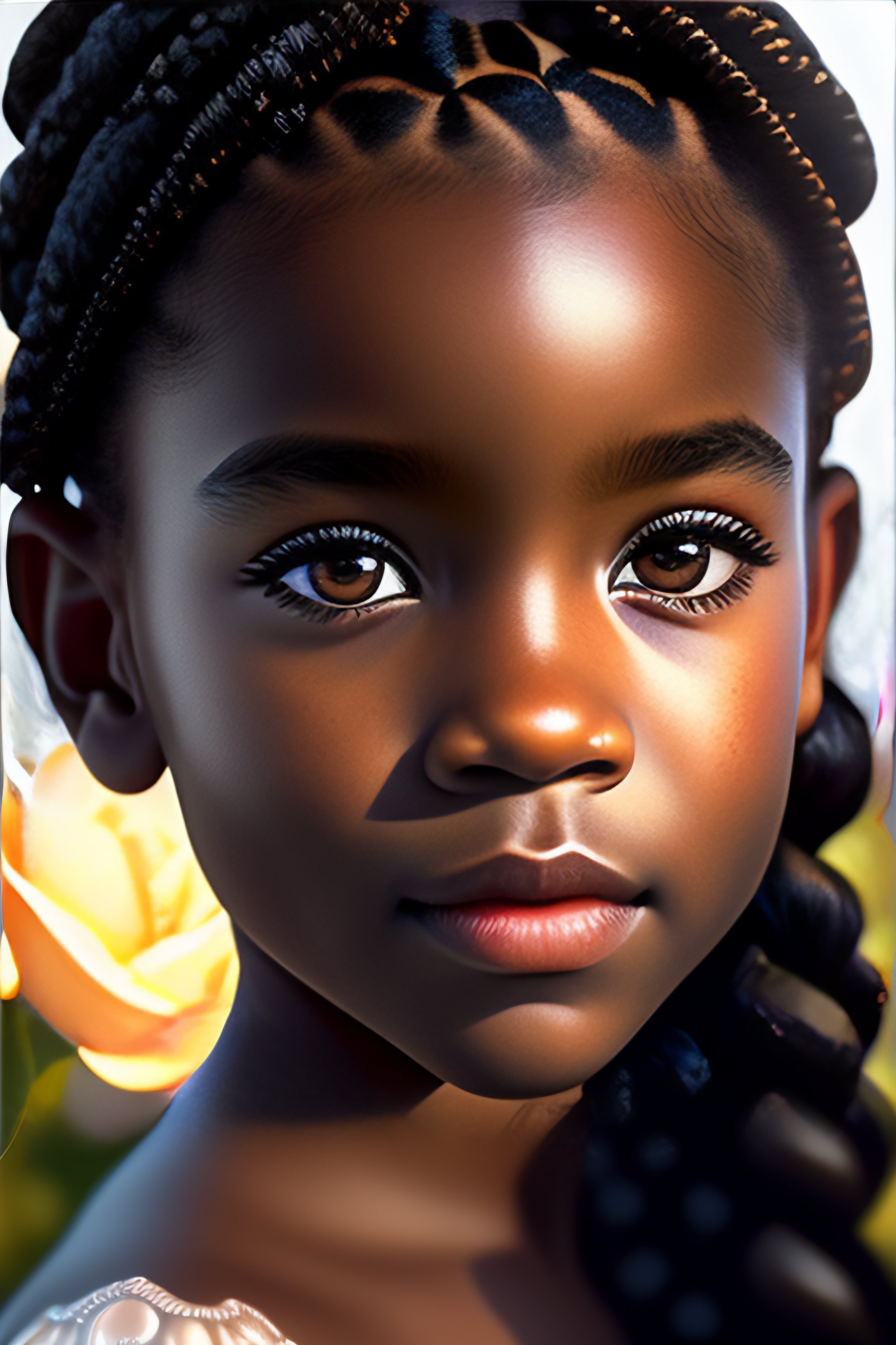 Lexica - Photo realistic closeup portrait of sweet baby girl , black ...