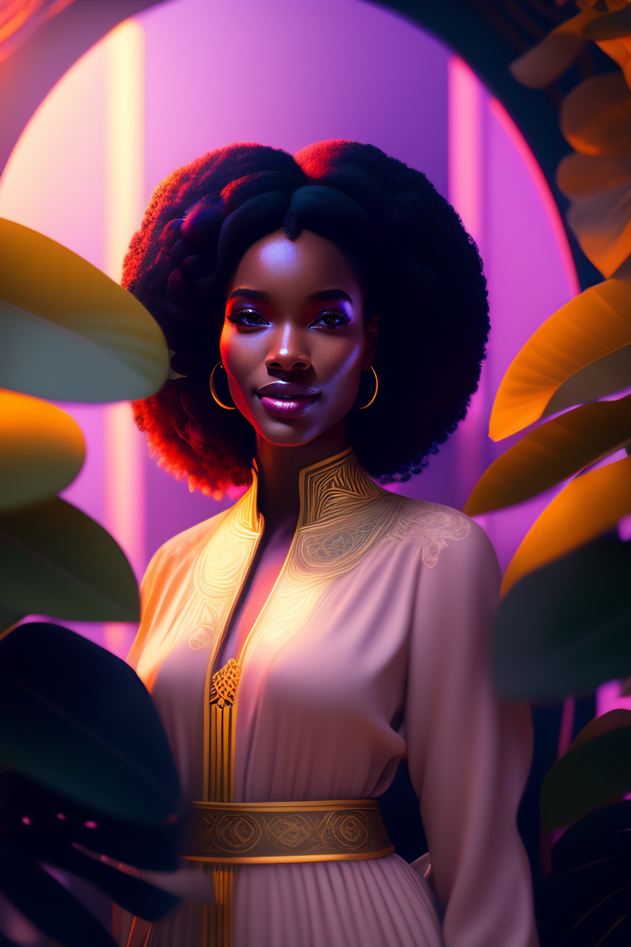 Lexica - Portrait of black woman having a spiritual awakening, smiling ...