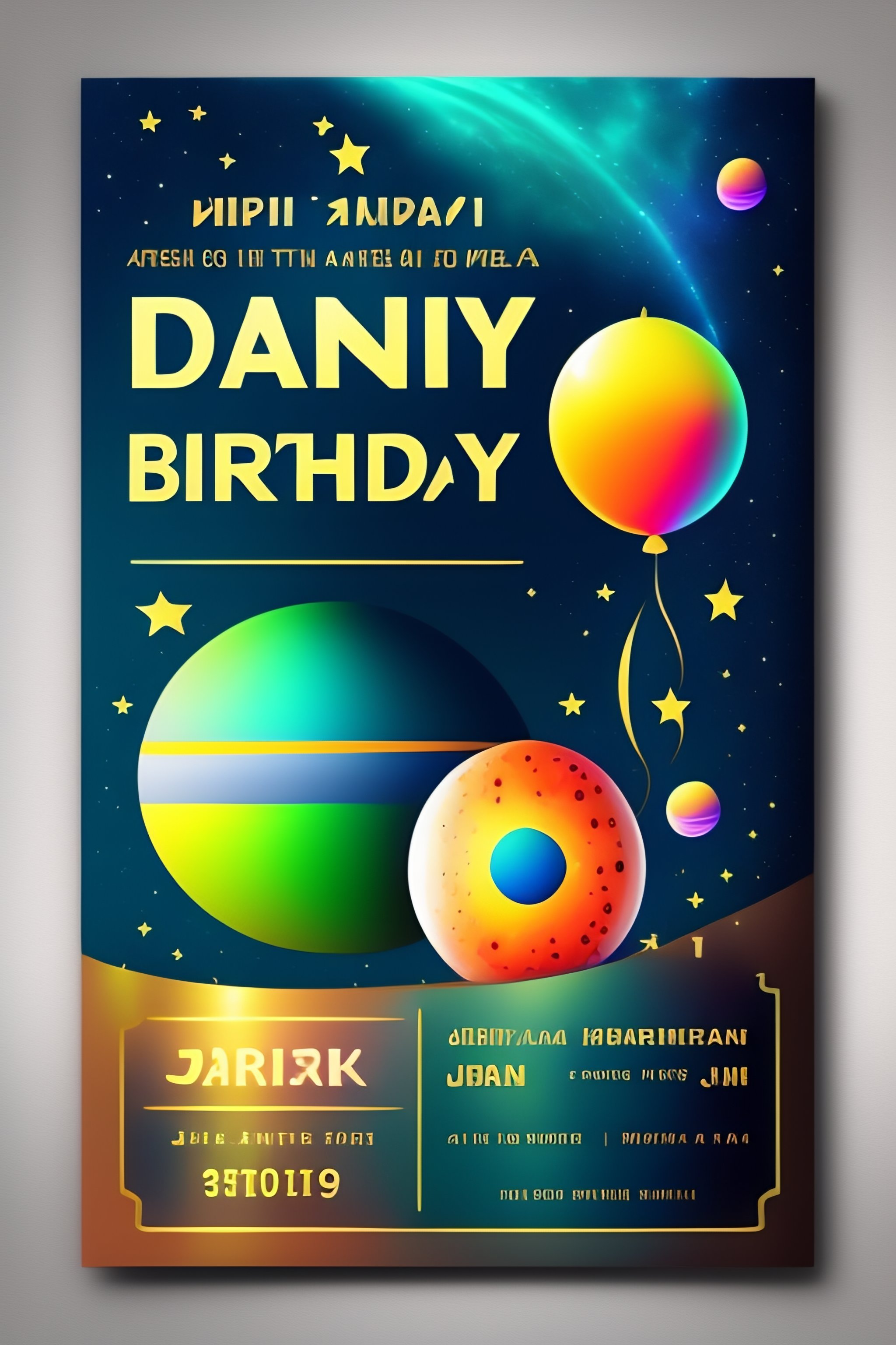 Alien Theme Birthday Card - Printable Cards