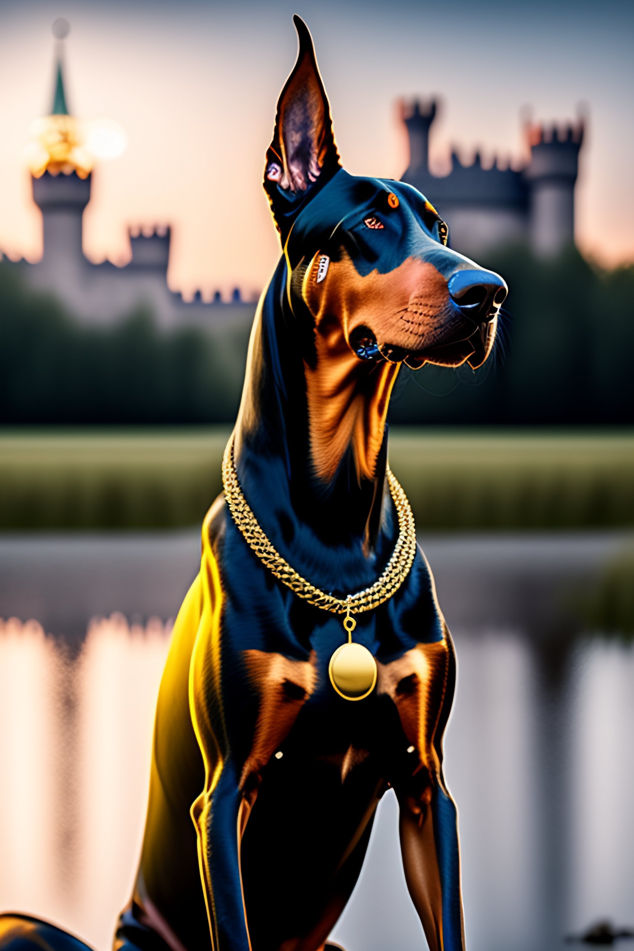 Gold chain for sales doberman