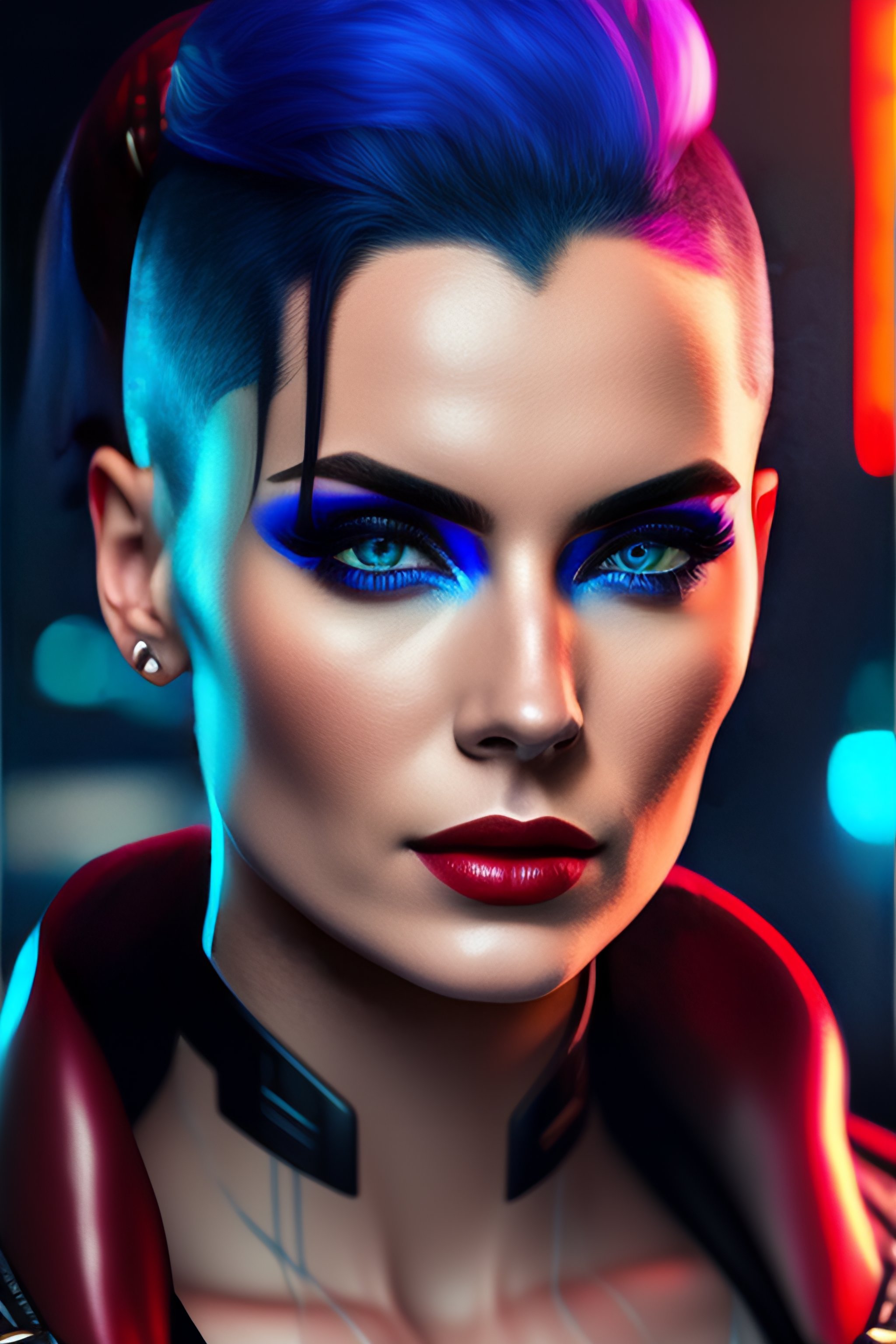 Lexica - Beautiful pale cyberpunk female with heavy black eyeliner ...