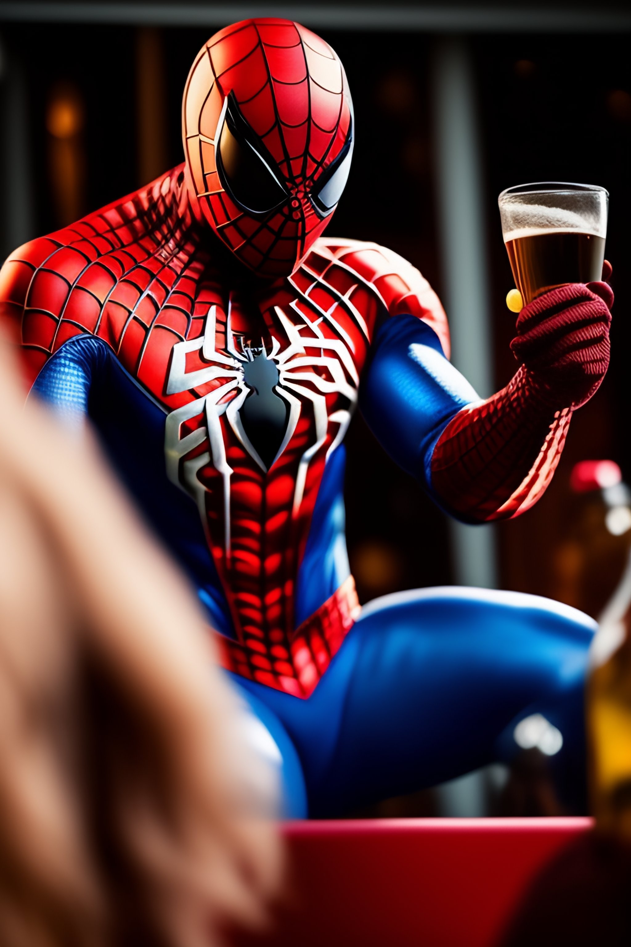 Lexica - Spiderman getting drunk
