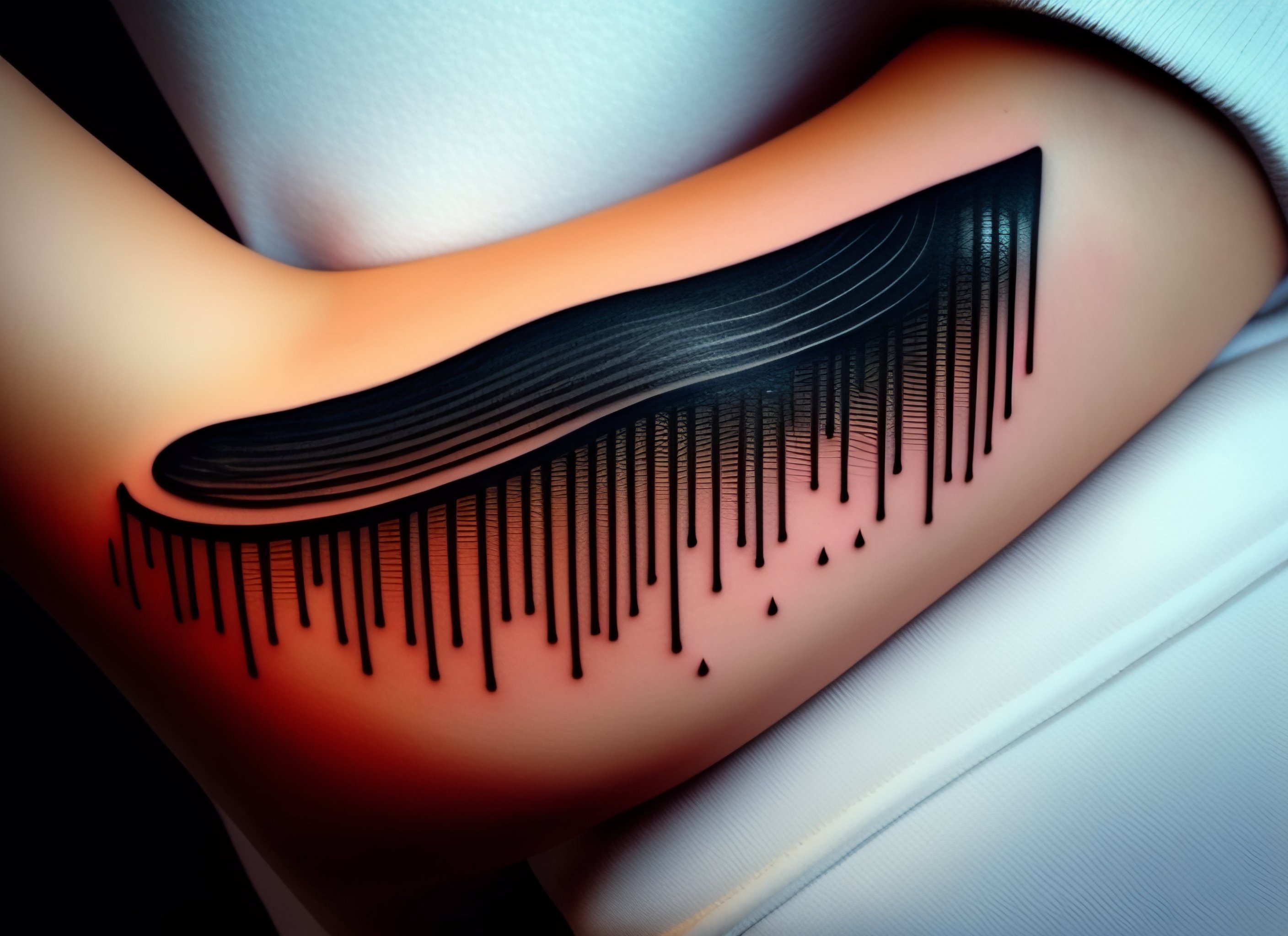 Lexica - Rectangular fingerprint tattoo on forearm, contemporary ...